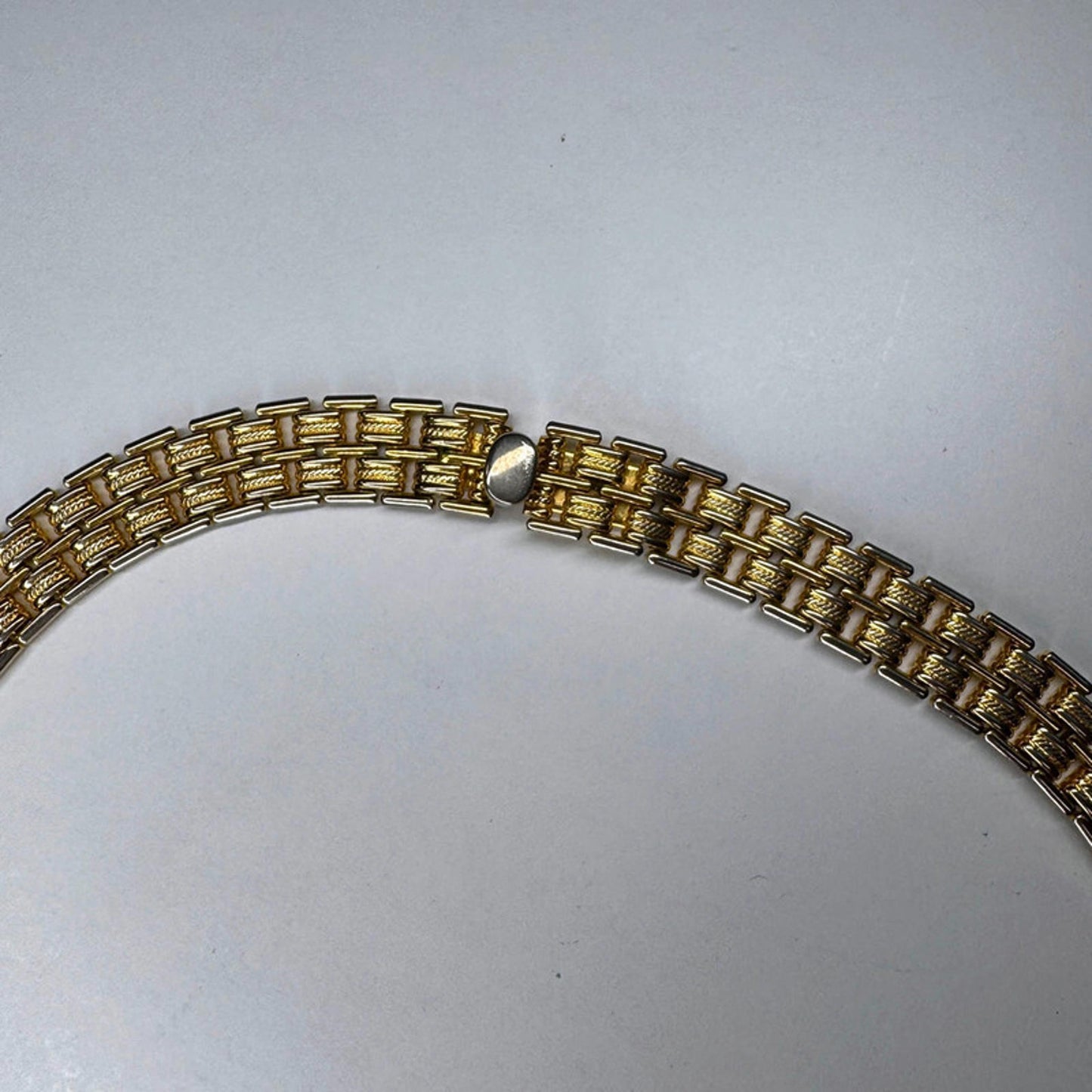 Vintage wide choker-style golden necklace