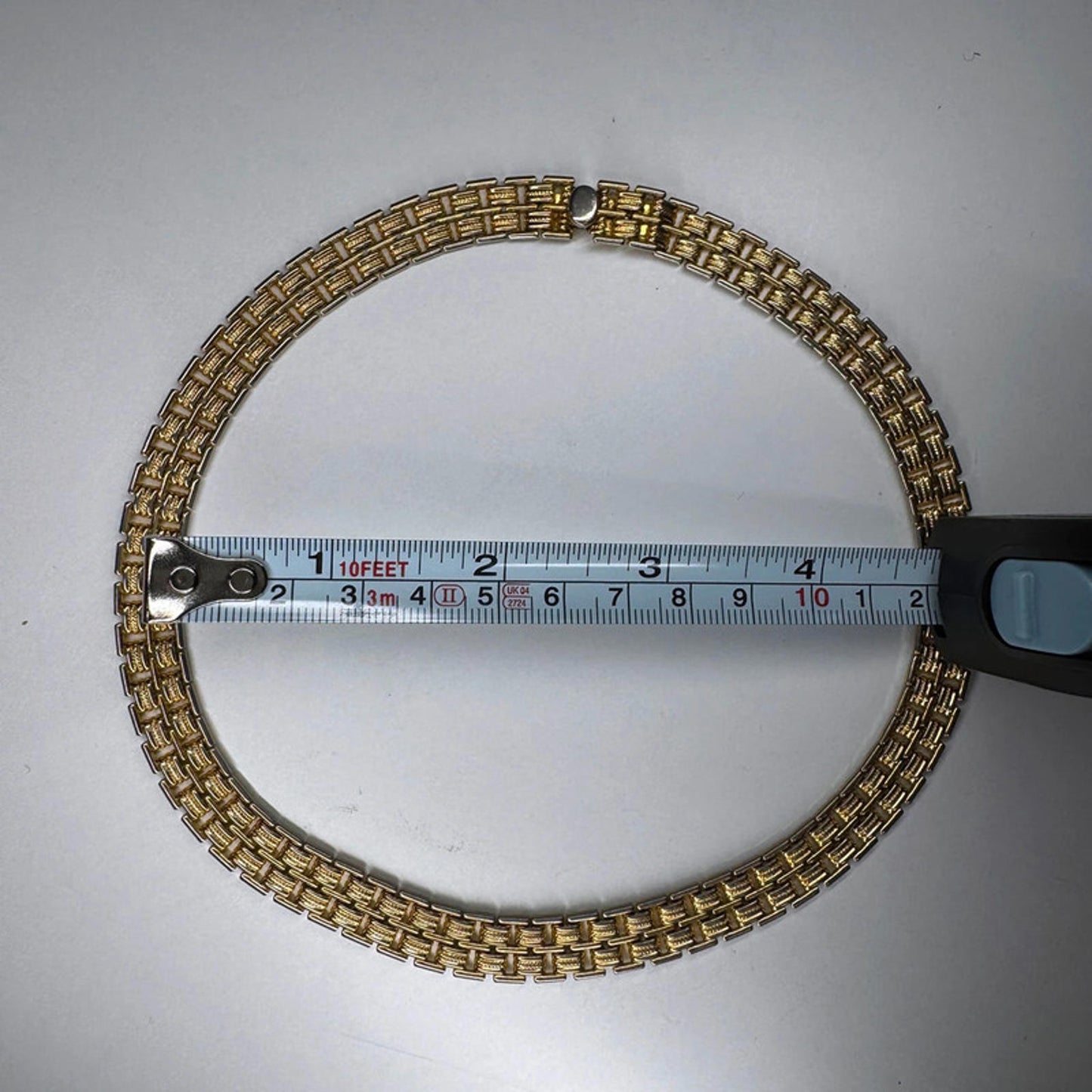 Vintage wide choker-style golden necklace