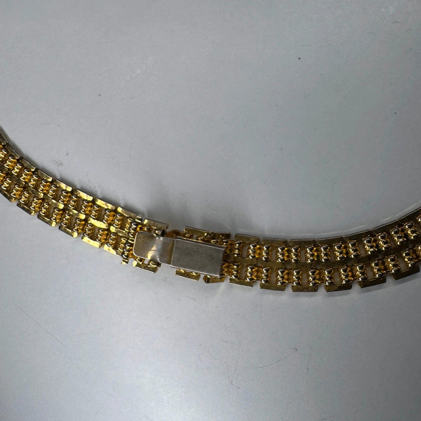 Vintage wide choker-style golden necklace