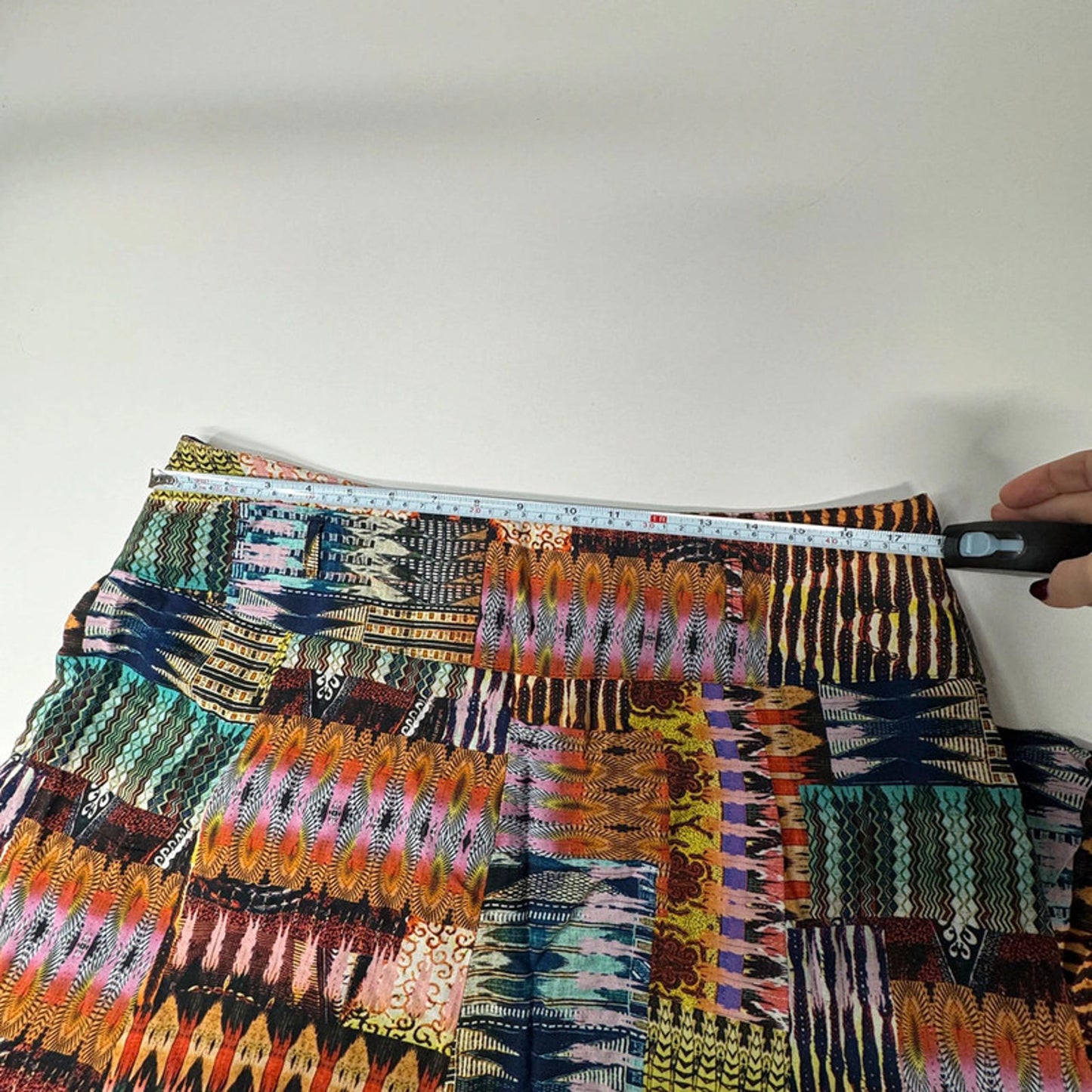 Vintage patchwork print colourful skirt