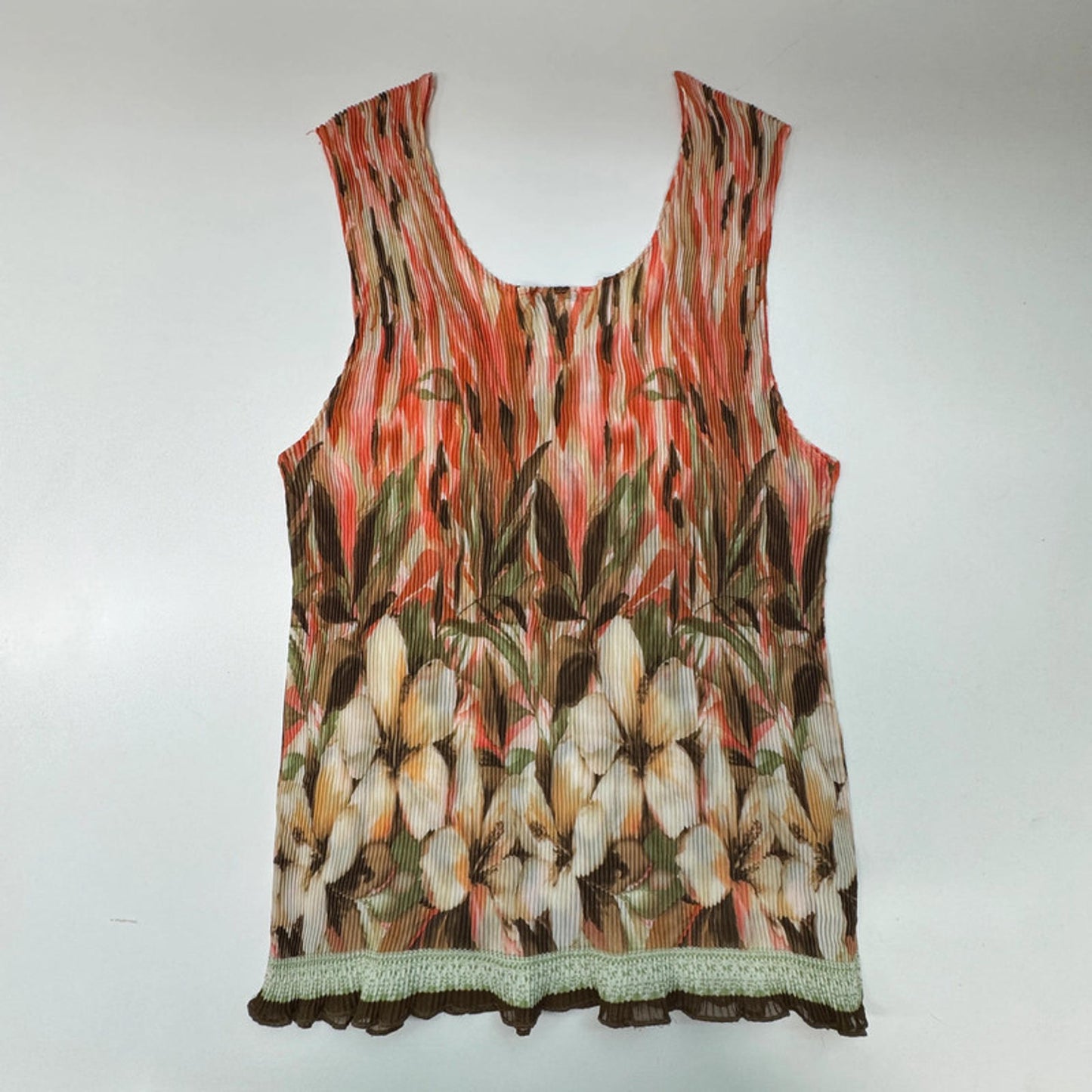 Nicola sleeveless crinkle floral top