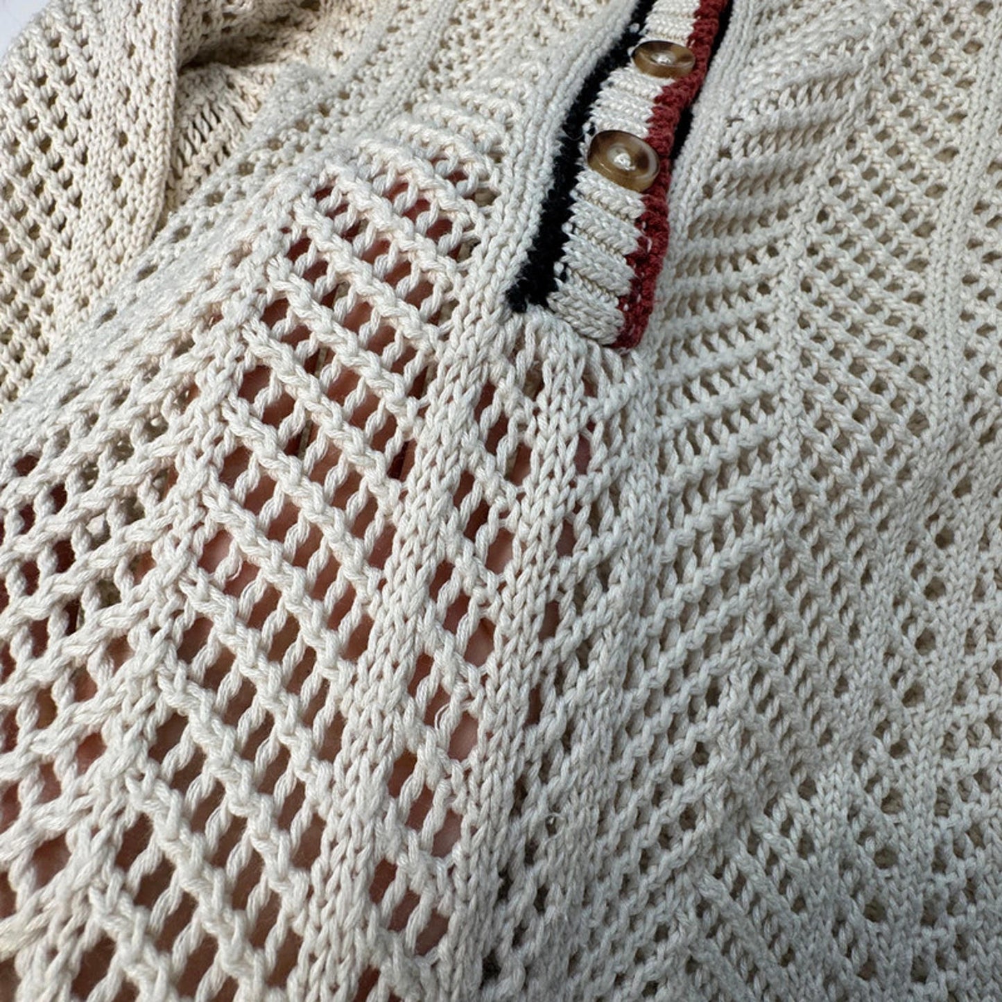 Volcom Stone Row beige with striped loose knit jumper, UK 10