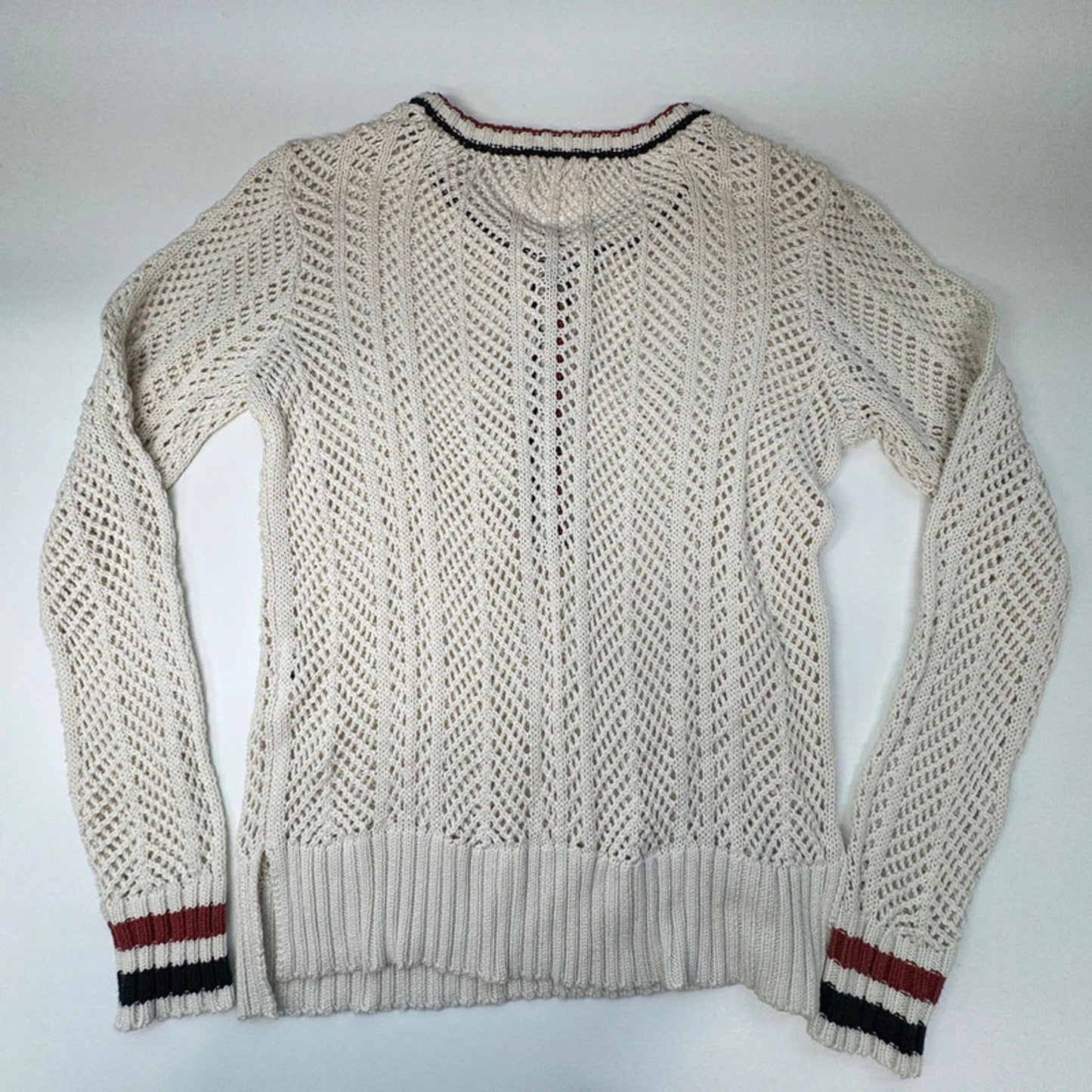 Volcom Stone Row beige with striped loose knit jumper, UK 10