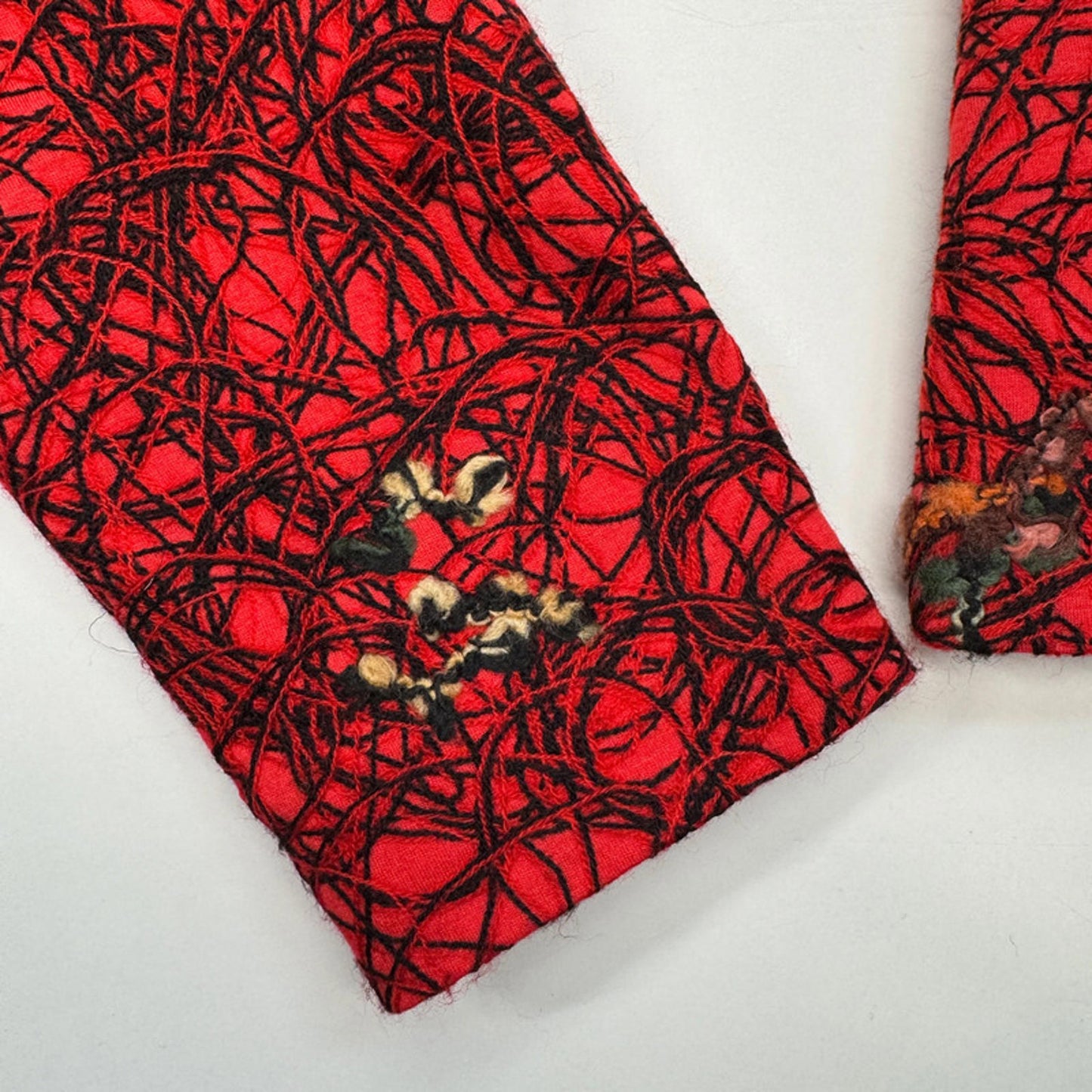 Vintage Susan Gillis-Browne Red Black Patterned Jacket