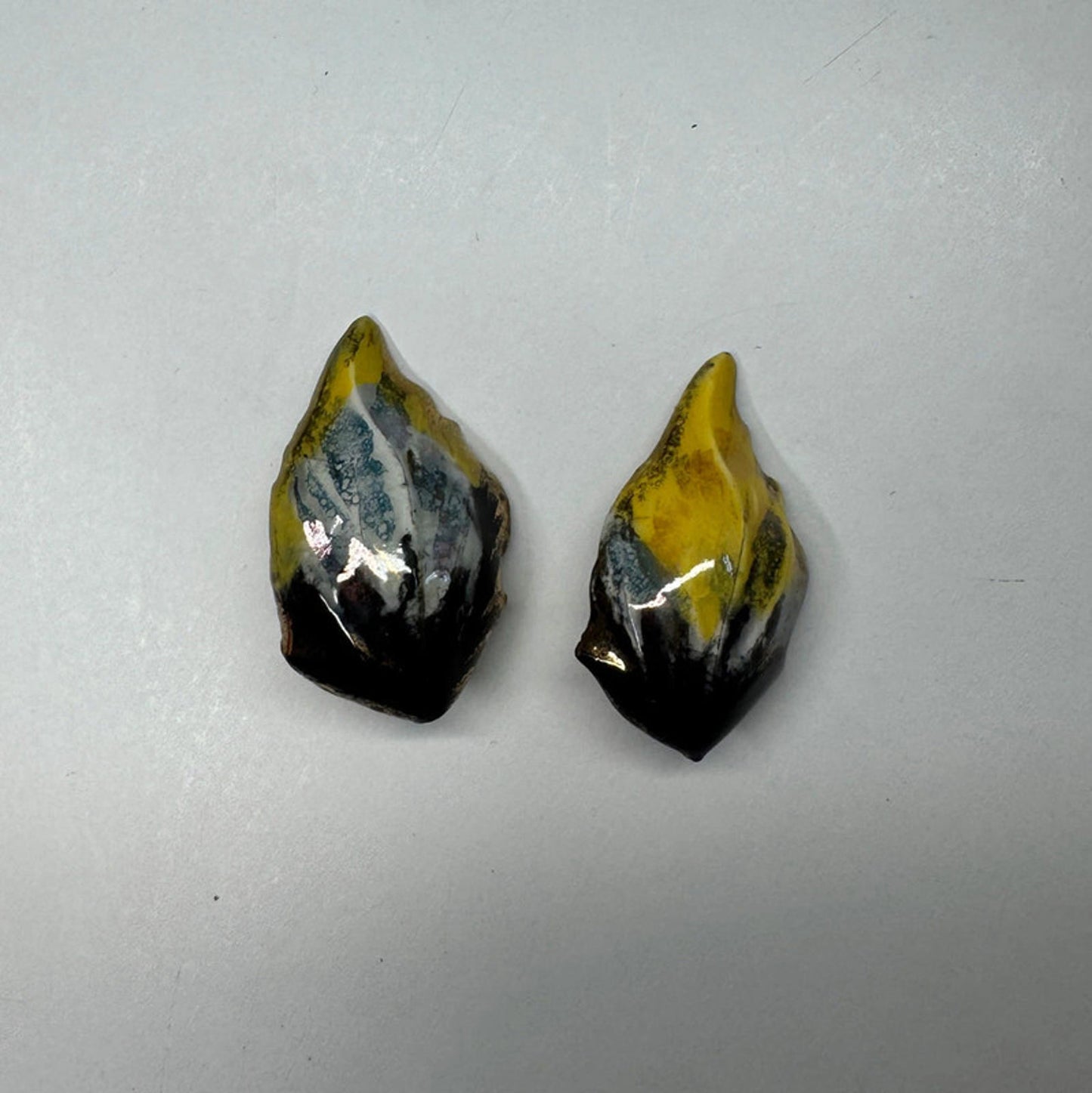 Vintage ceramic yellow clip-on earrings