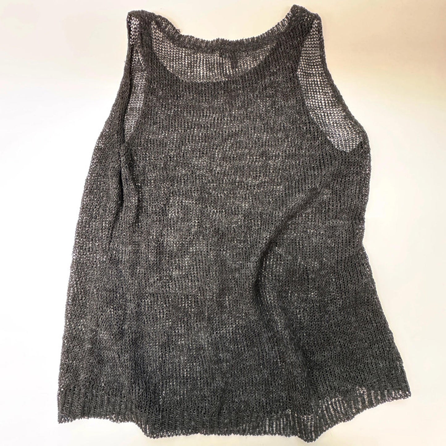 Eileen Fisher sheer loose knit sleeveless vest