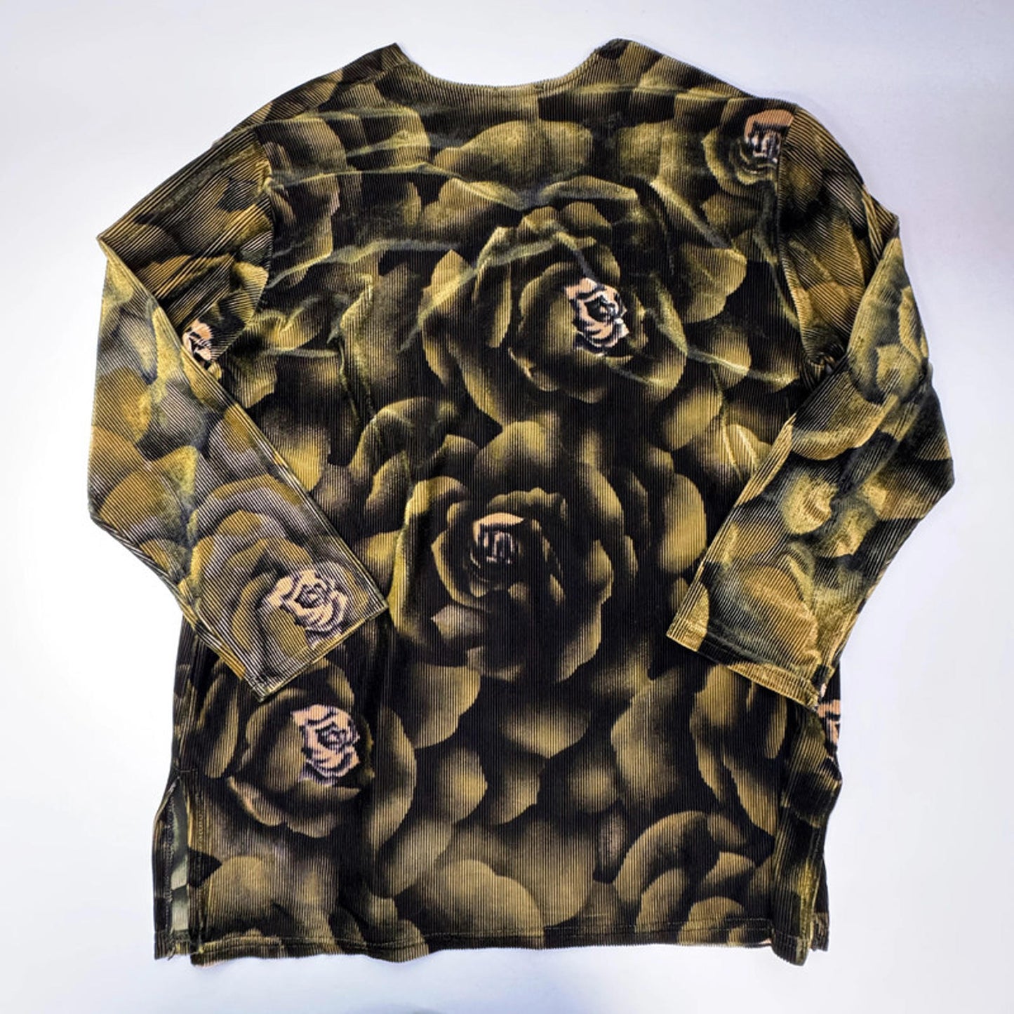 Vintage green and black velvet top