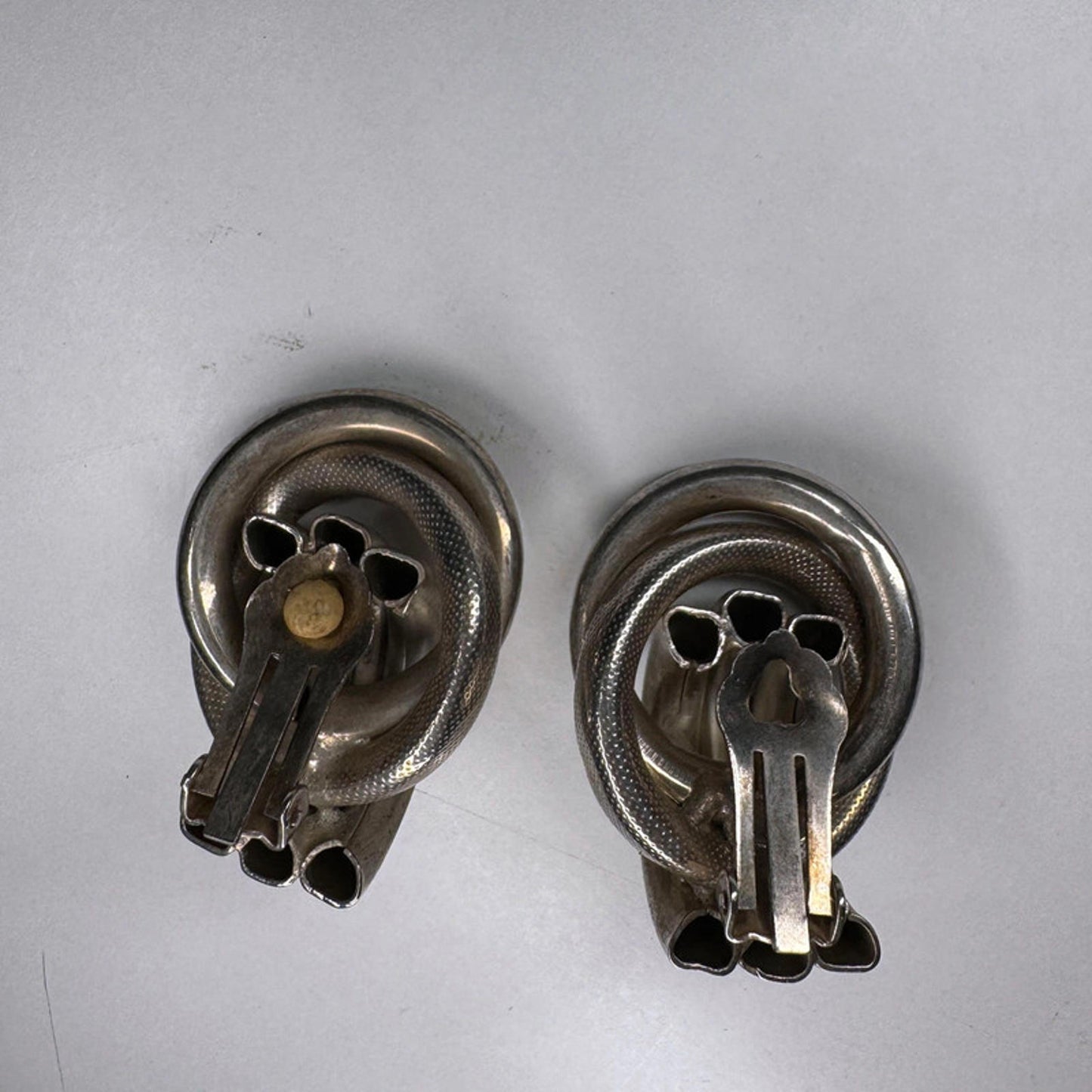 Vintage metal clip-on earrings