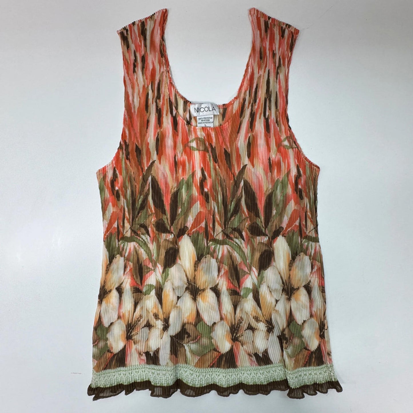Nicola sleeveless crinkle floral top