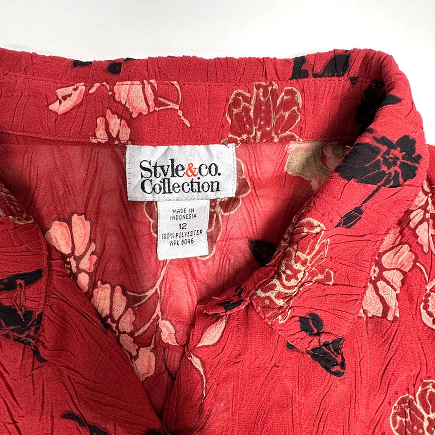 Style&Co red floral blouser