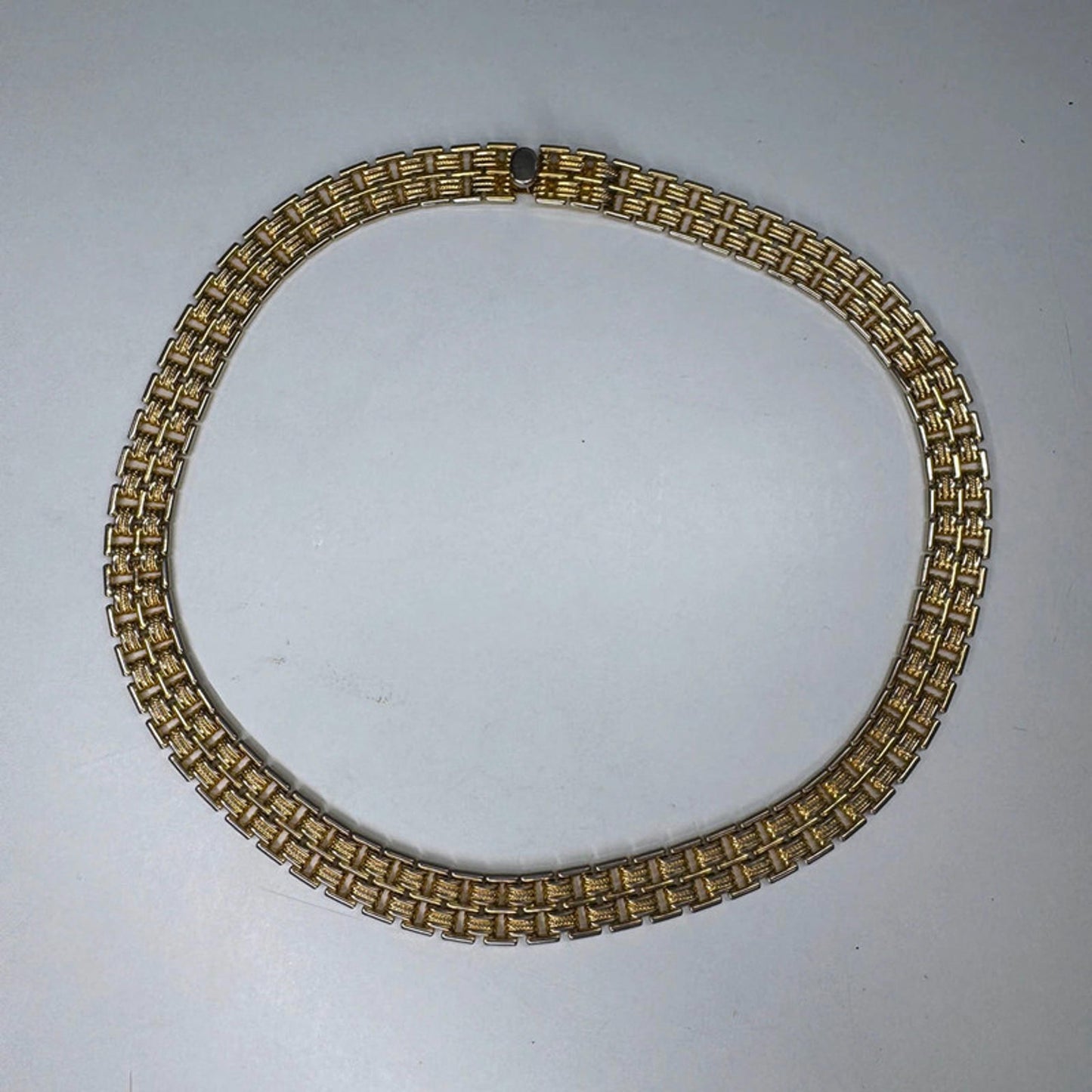 Vintage wide choker-style golden necklace