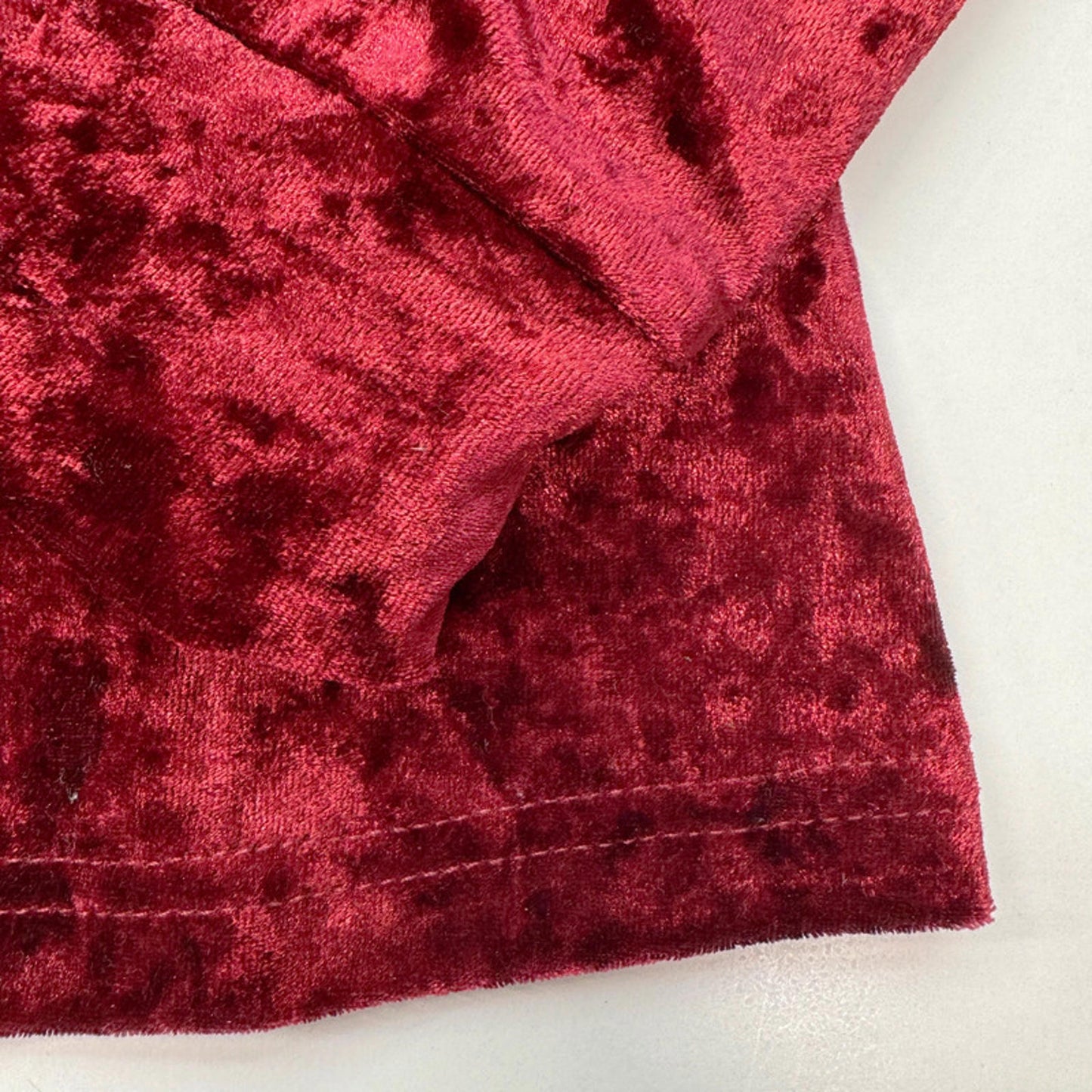 Vovk red velvet long-sleeved top