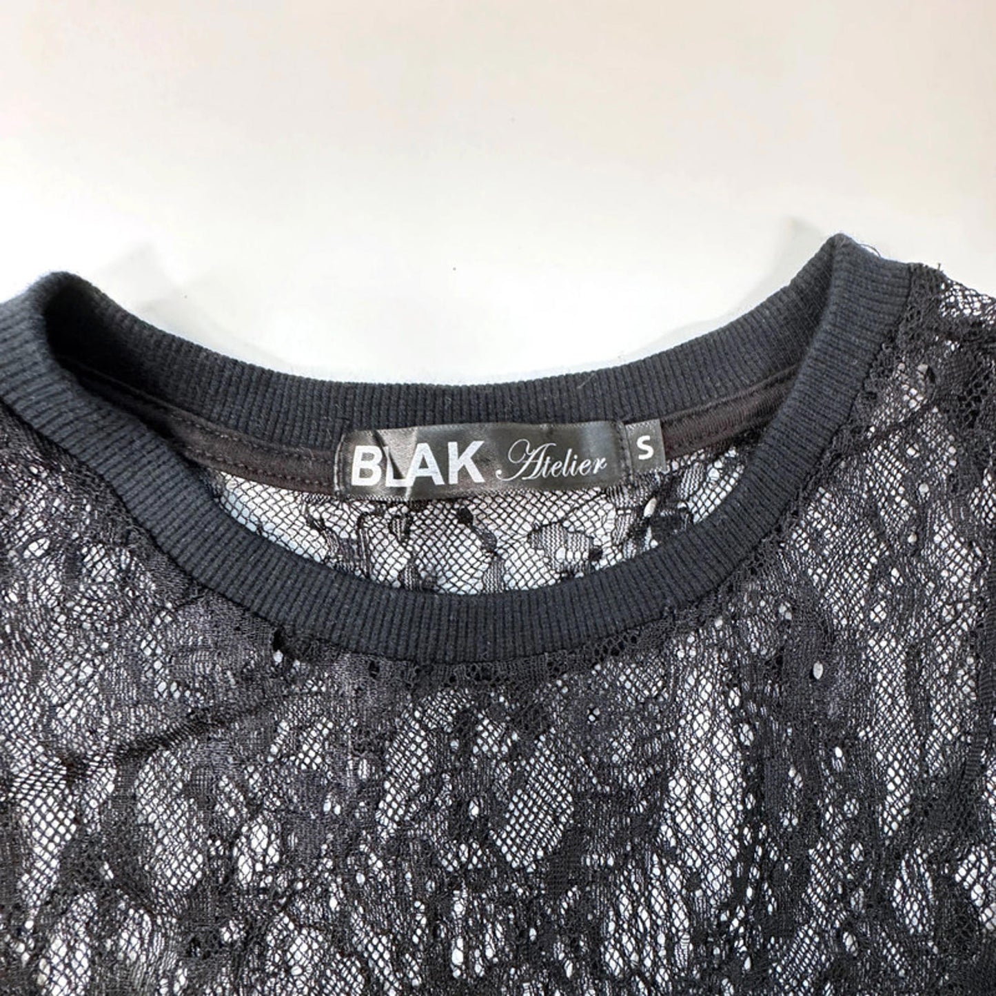 Blak Atelier black lace sheer Lover tshirt S