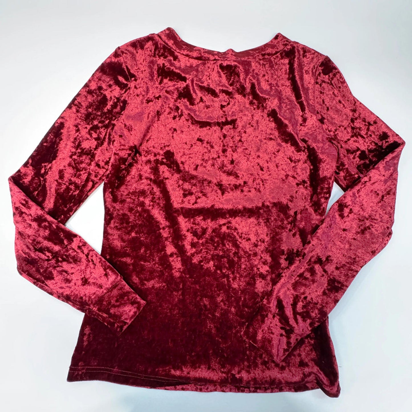 Vovk red velvet long-sleeved top