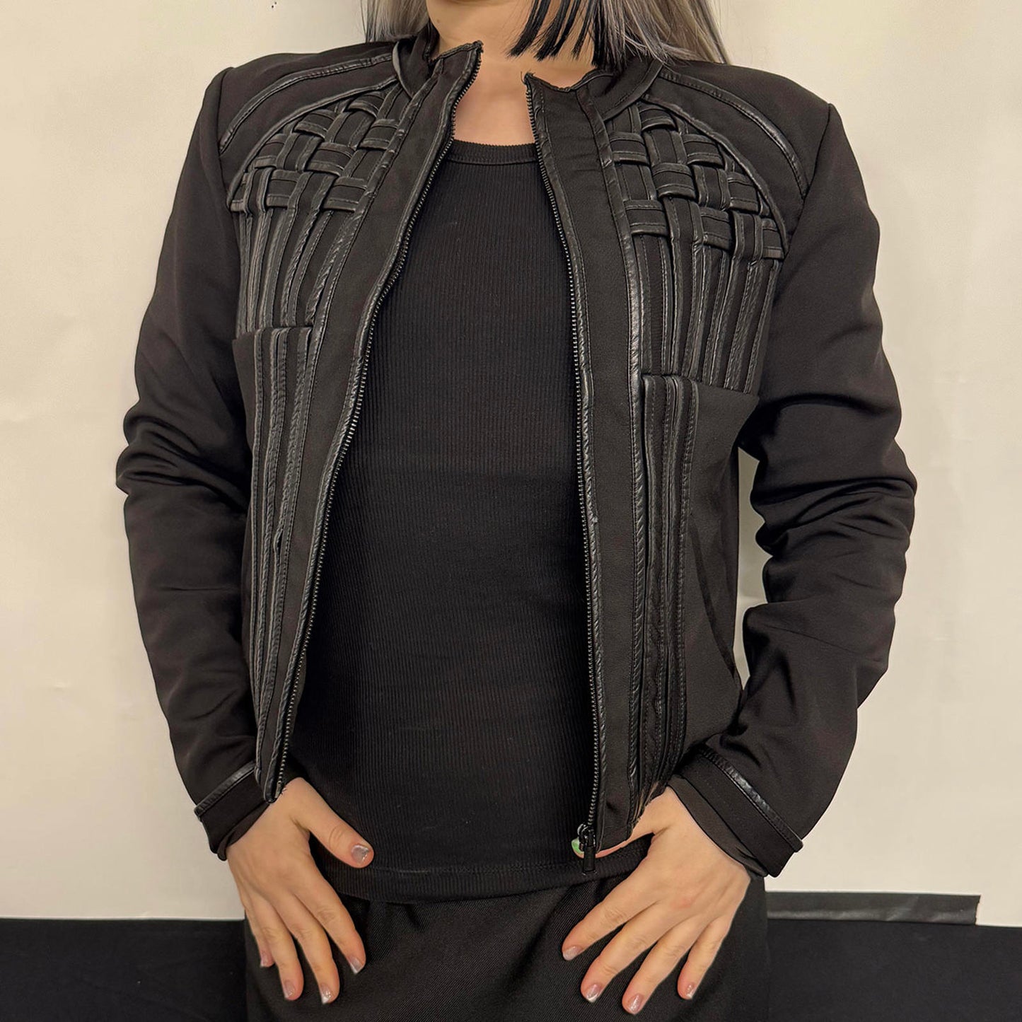 Silvian Heach Cropped Black Women's Jacket XS