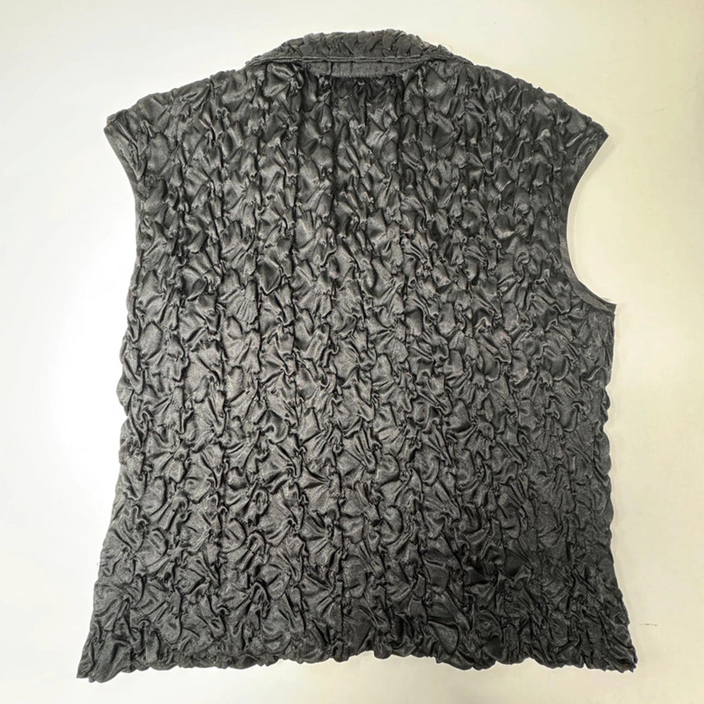 Molly Jo black textured quilted satin vest