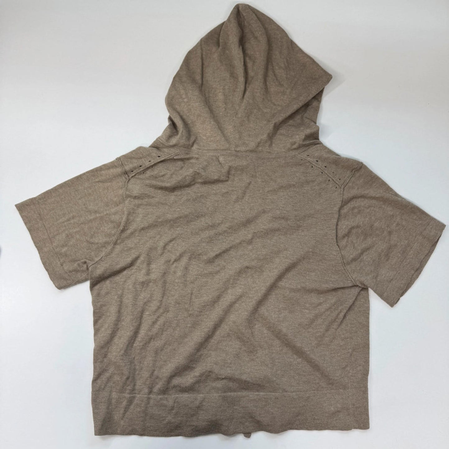 Sandwich cropped hooded cardigan with a zip