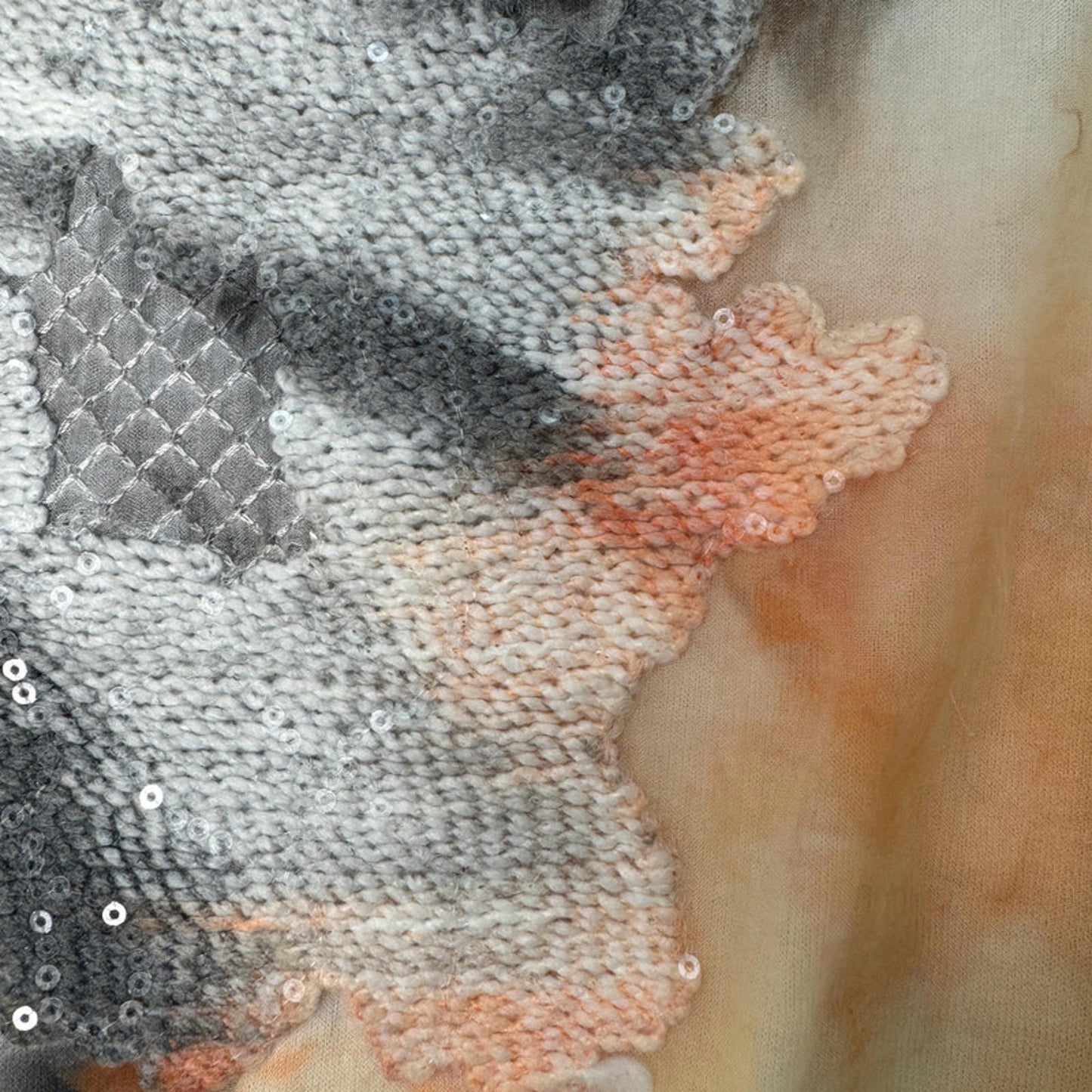 Picadilly orange and grey blouse in tie-dye pattern