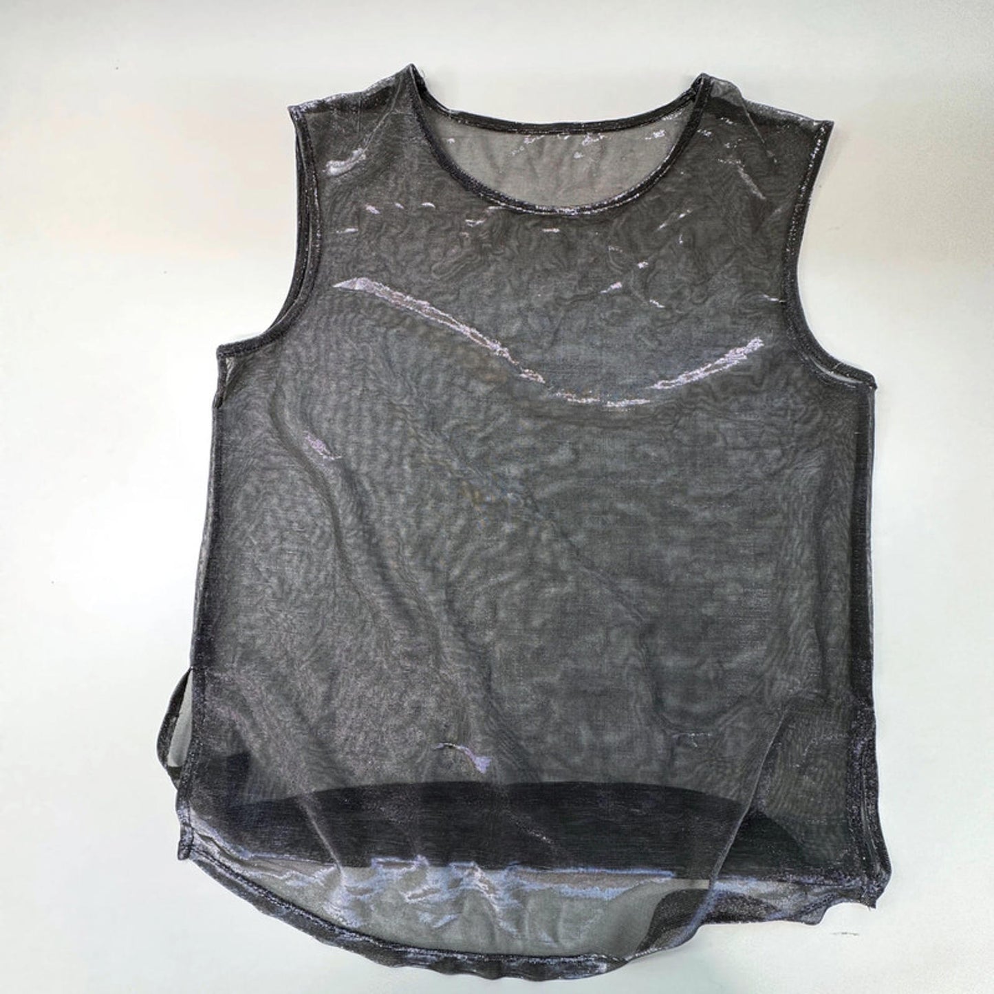 Sheer mesh sleeveless vest, M-L