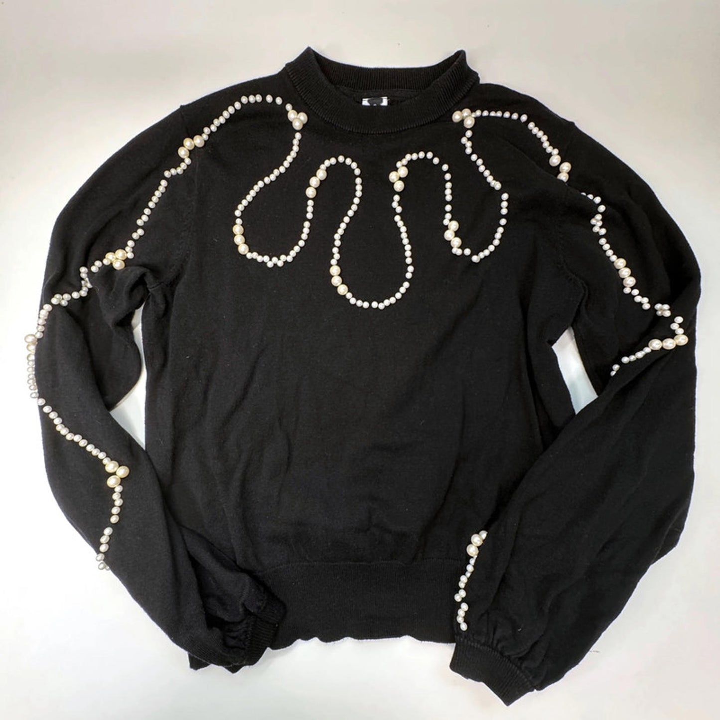 Visual Clothing Project black pearl embroidered jumper, S