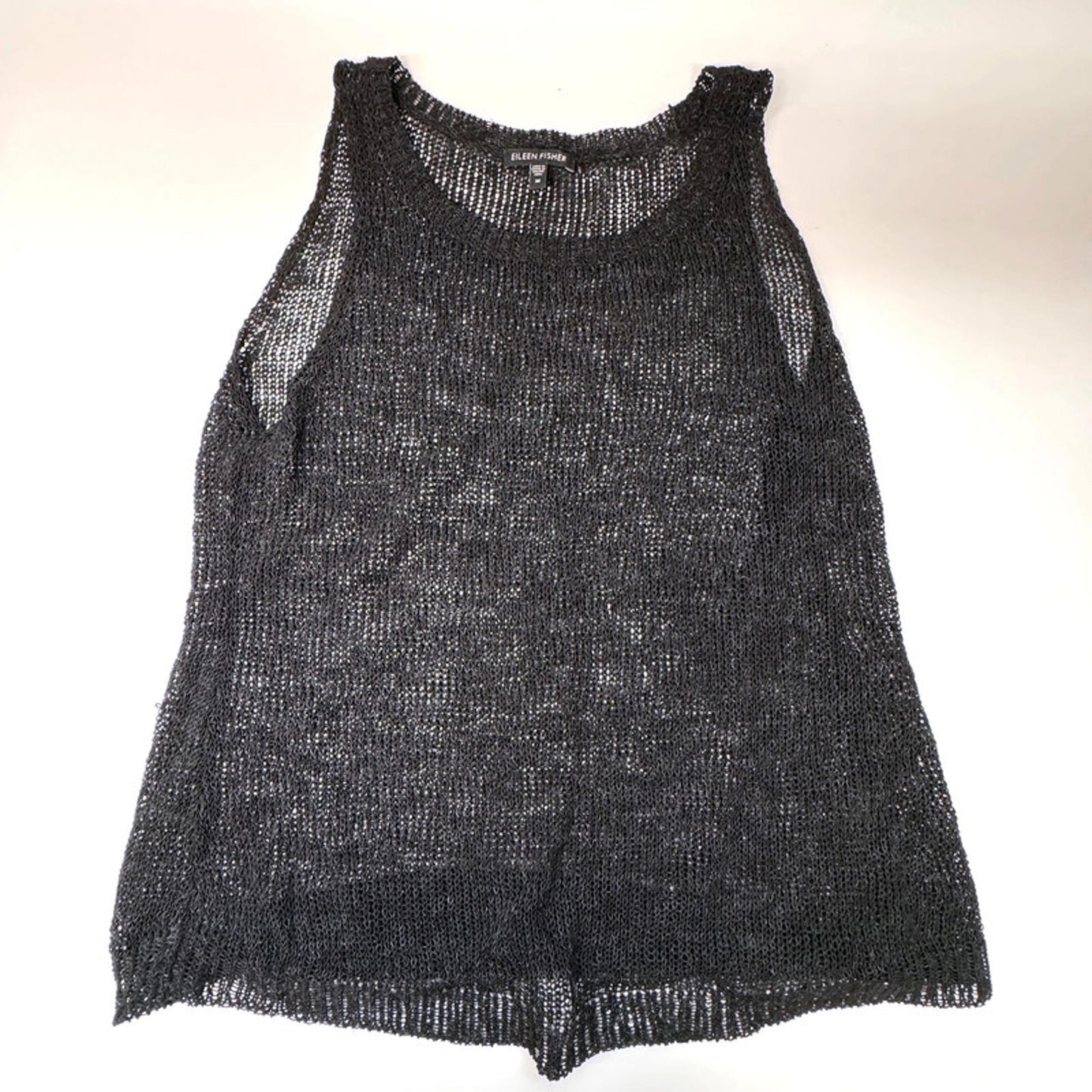 Eileen Fisher sheer loose knit sleeveless vest