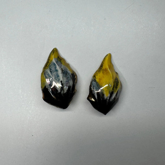 Vintage ceramic yellow clip-on earrings