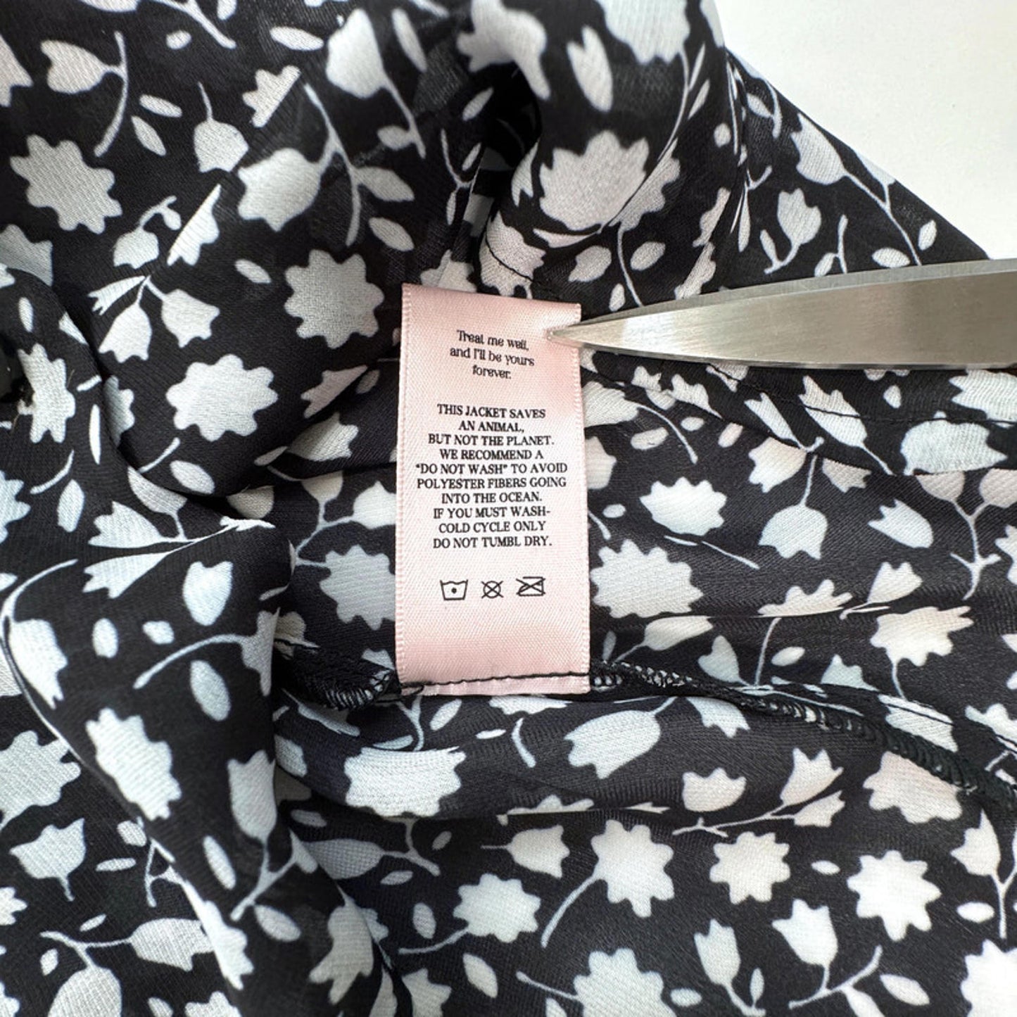 SELKIE black floral blouse, polyester