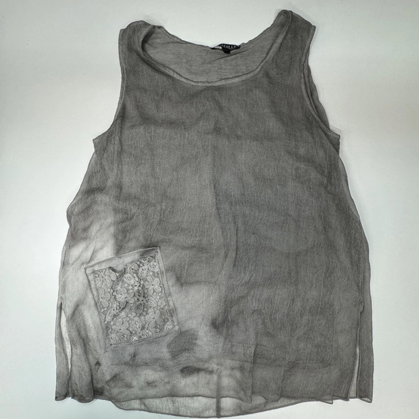 Picadilly grey sleeveless round neck top
