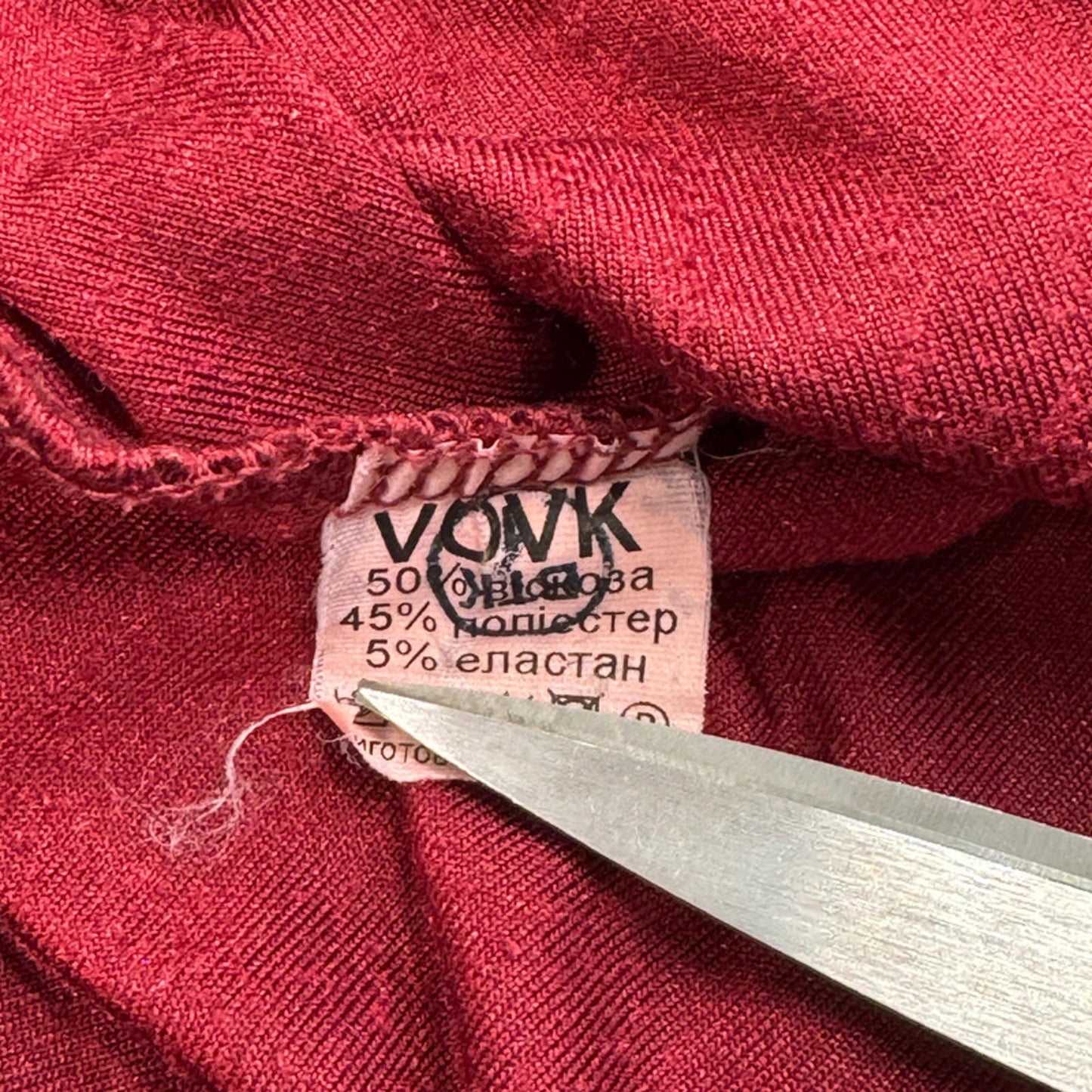 Vovk red velvet long-sleeved top