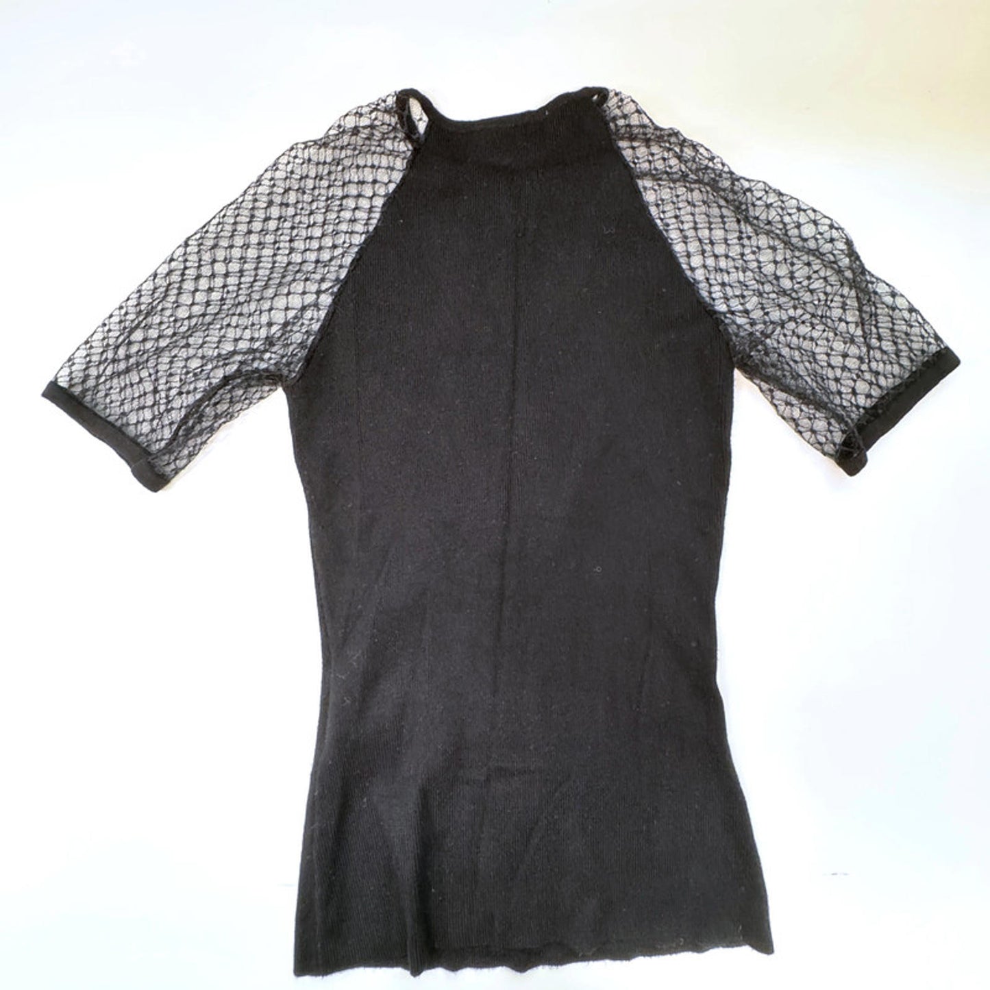 Morgan de Toi black short-sleeved zipped knit t-shirt