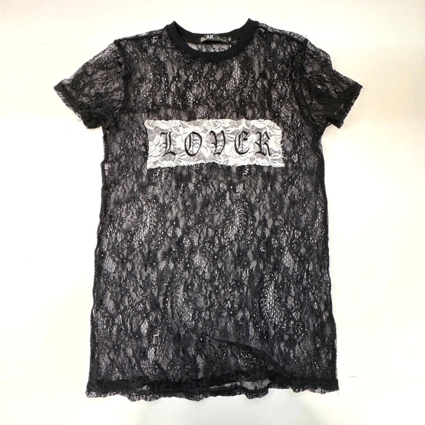 Blak Atelier black lace sheer Lover tshirt S