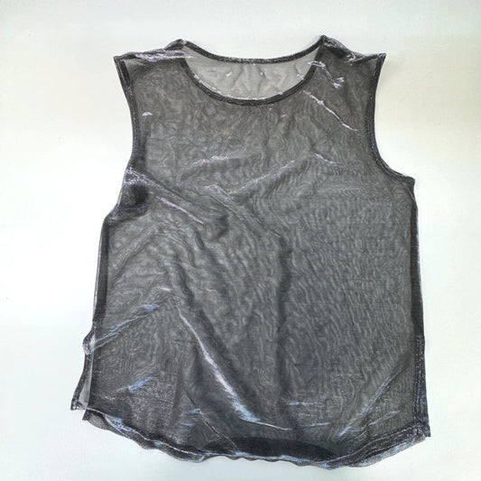 Sheer mesh sleeveless vest, M-L