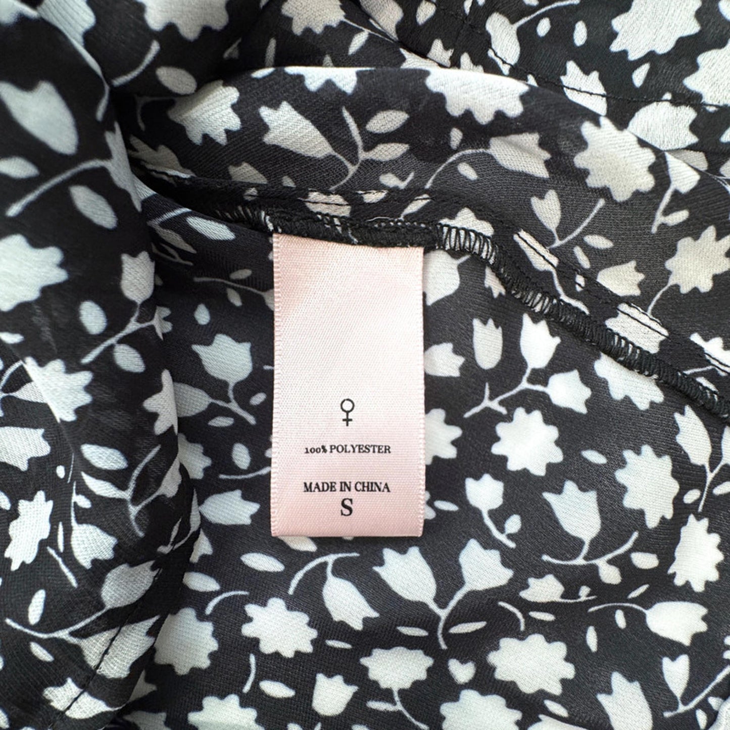 SELKIE black floral blouse, polyester