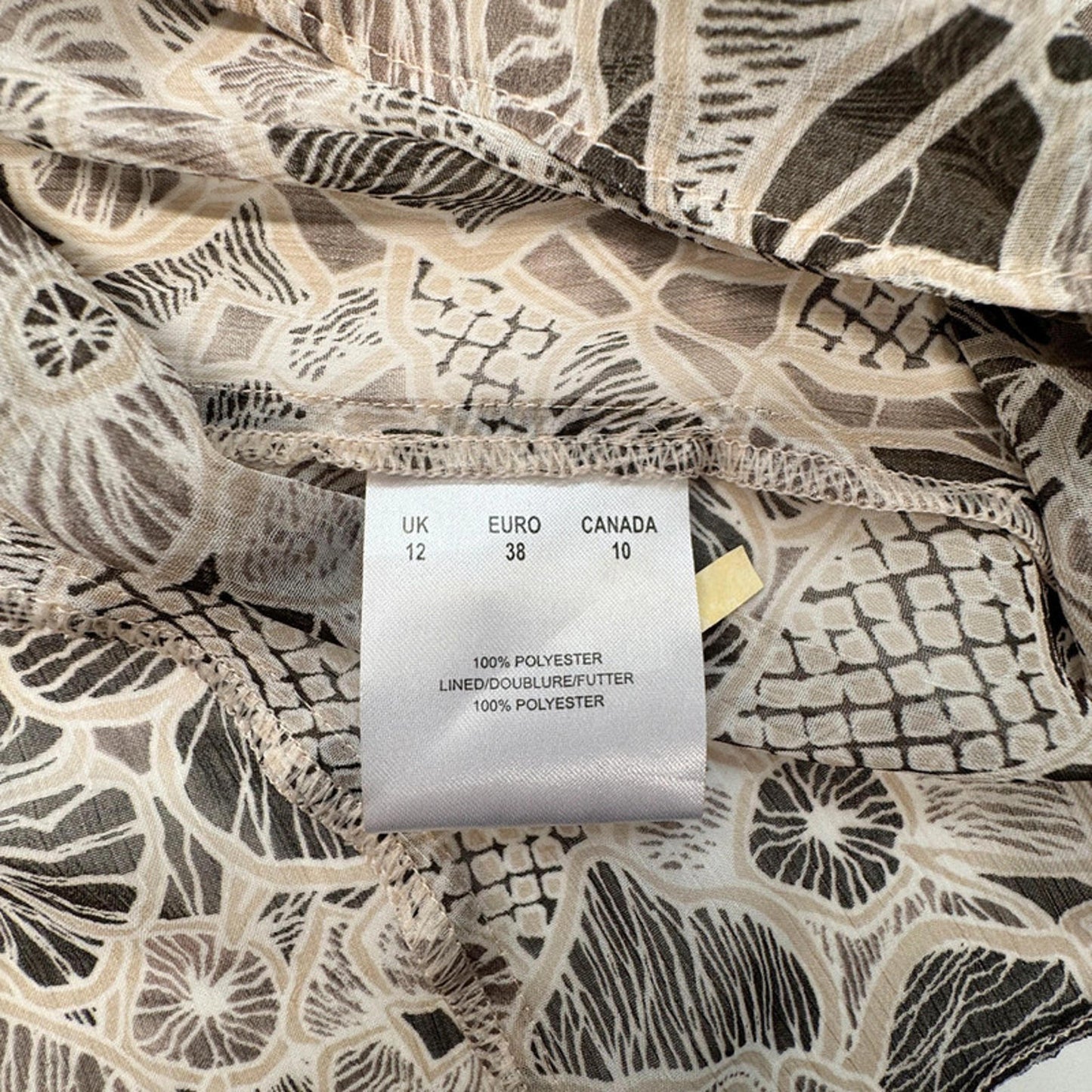 Precis ruffled floral beige brown sleeveless blouse