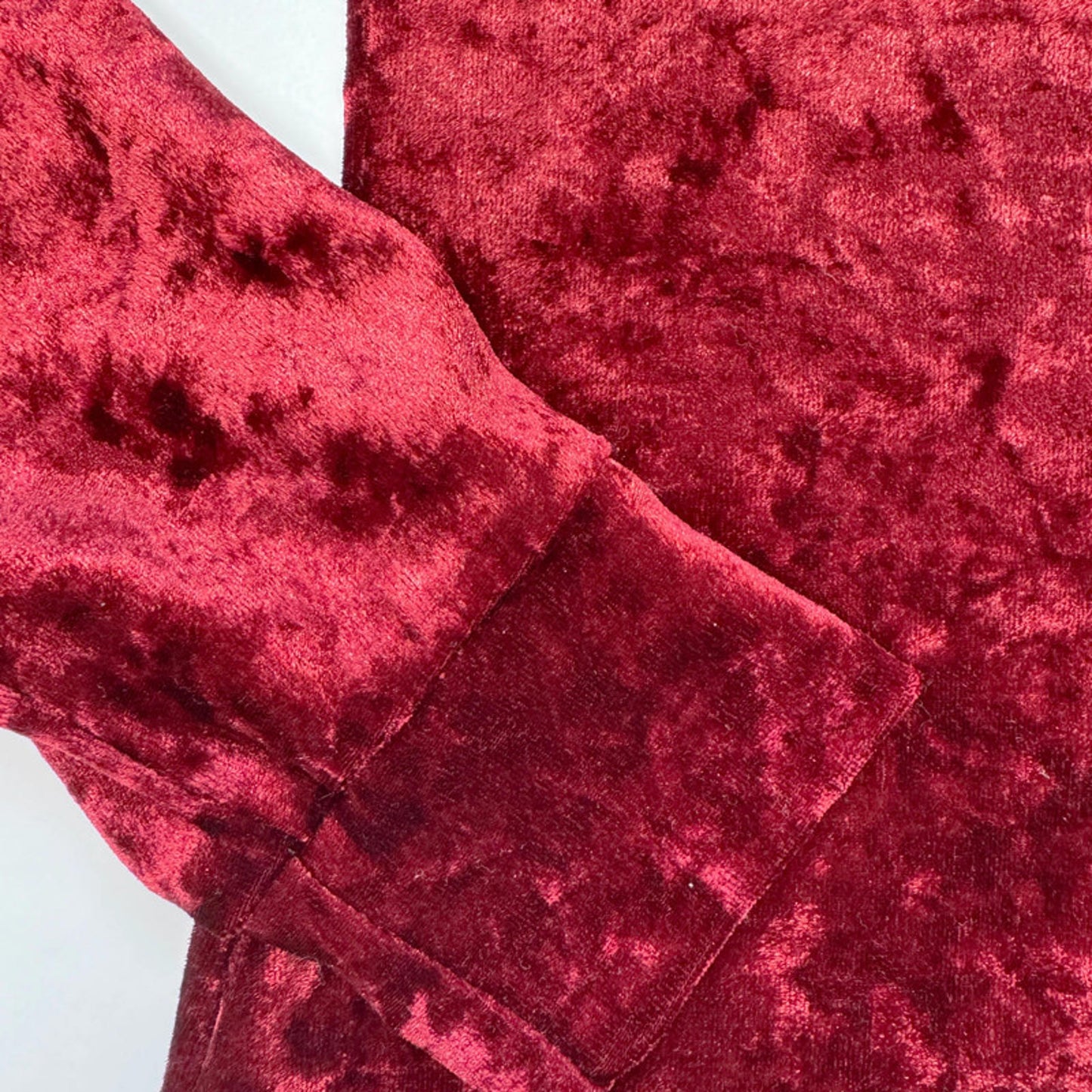 Vovk red velvet long-sleeved top