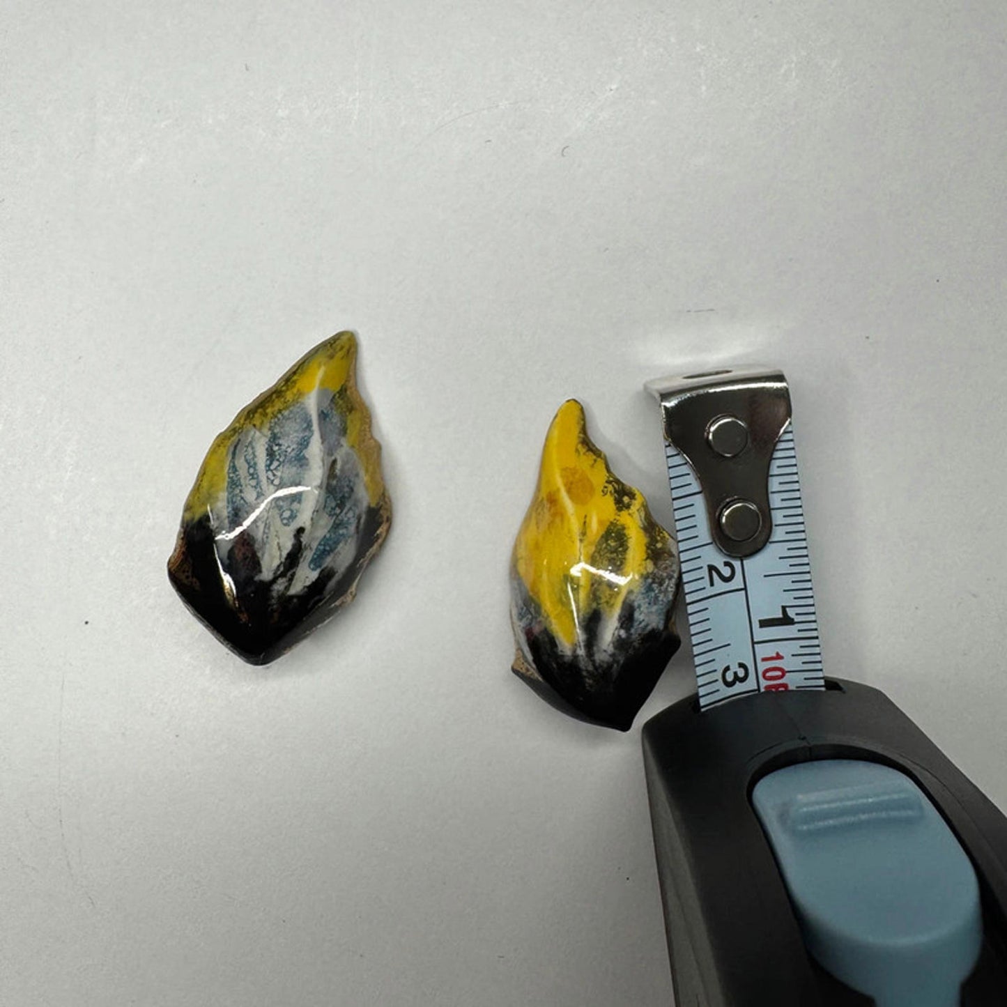 Vintage ceramic yellow clip-on earrings