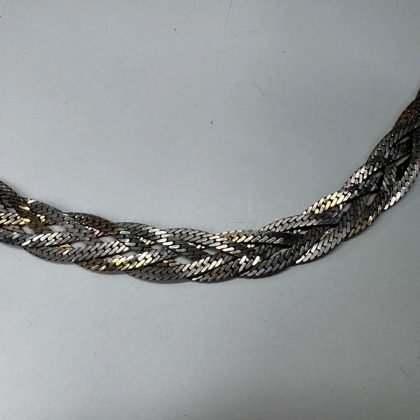 Vintage multicolour metal braided necklace