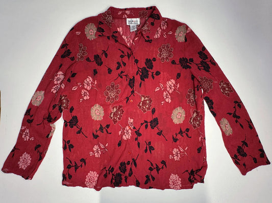 Style&Co red floral blouser