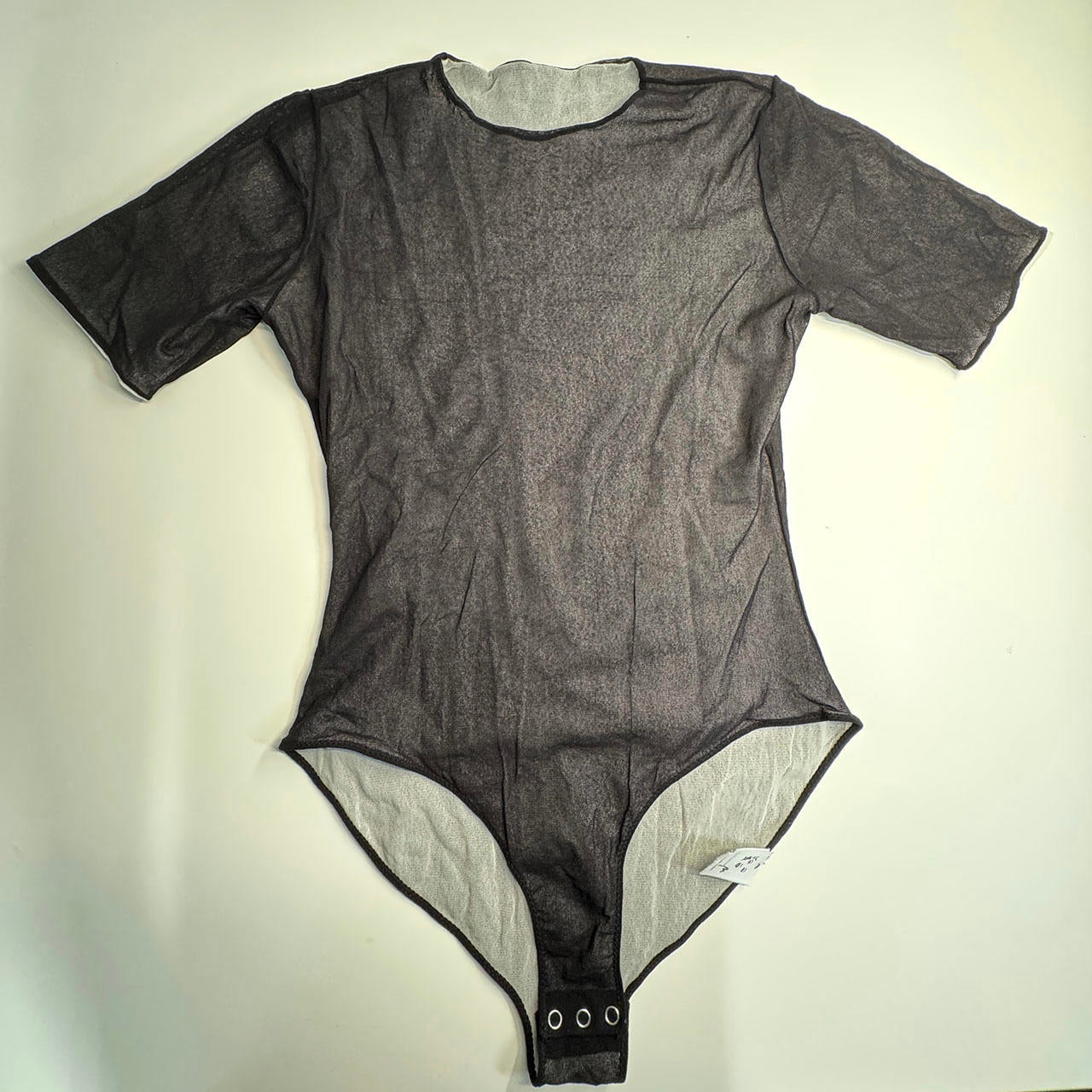 Reversible black white mesh bodysuit