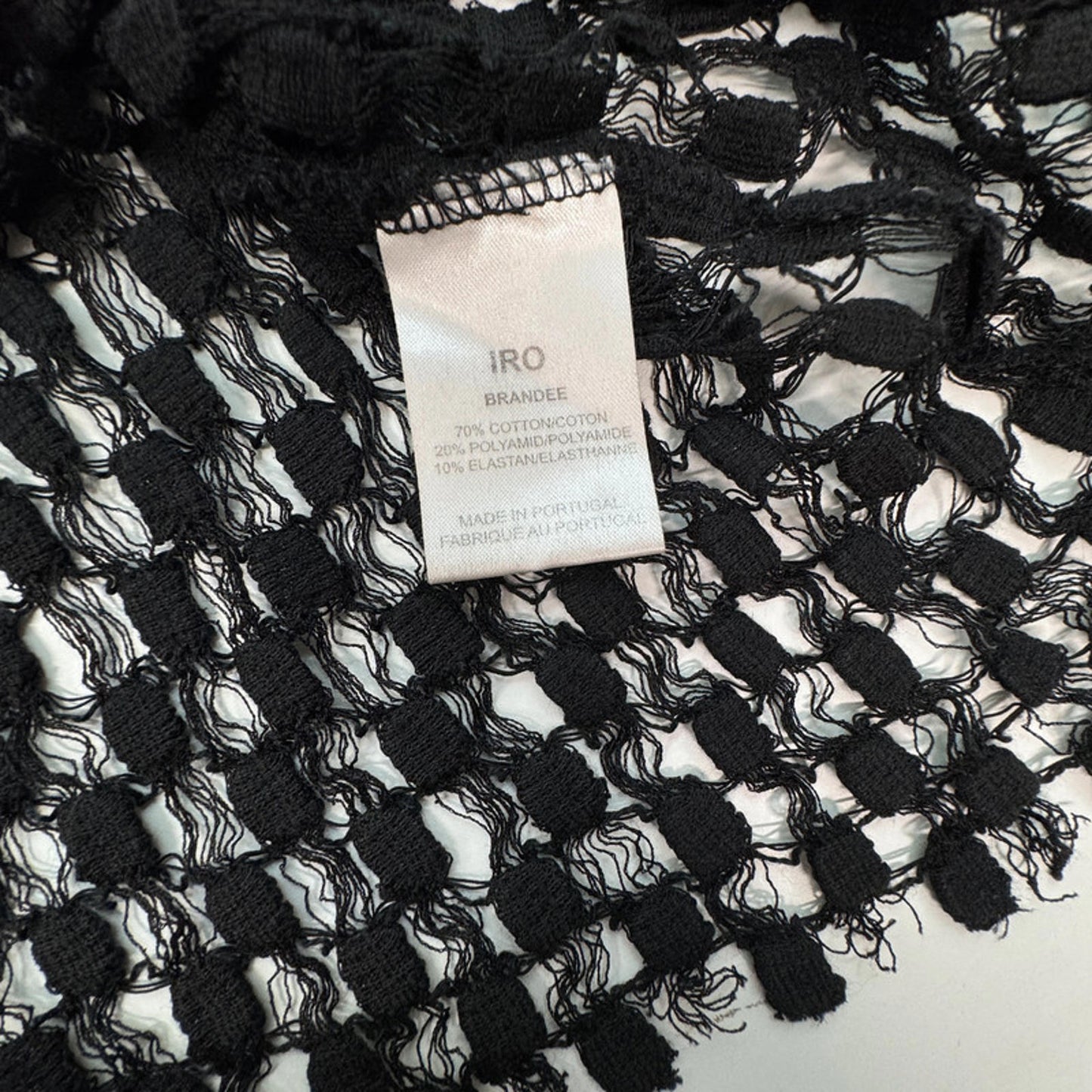 Iro black mesh short-sleeved top