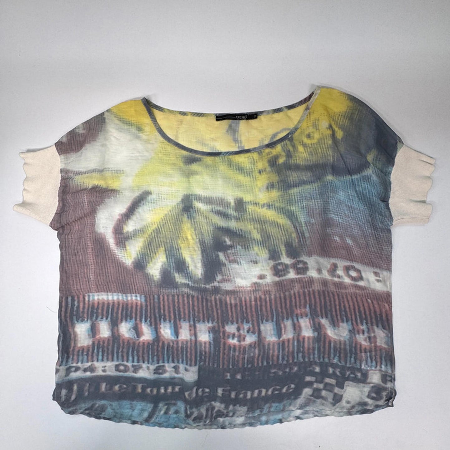 Trend by Captain Tortue printed sheer t-shirt, L