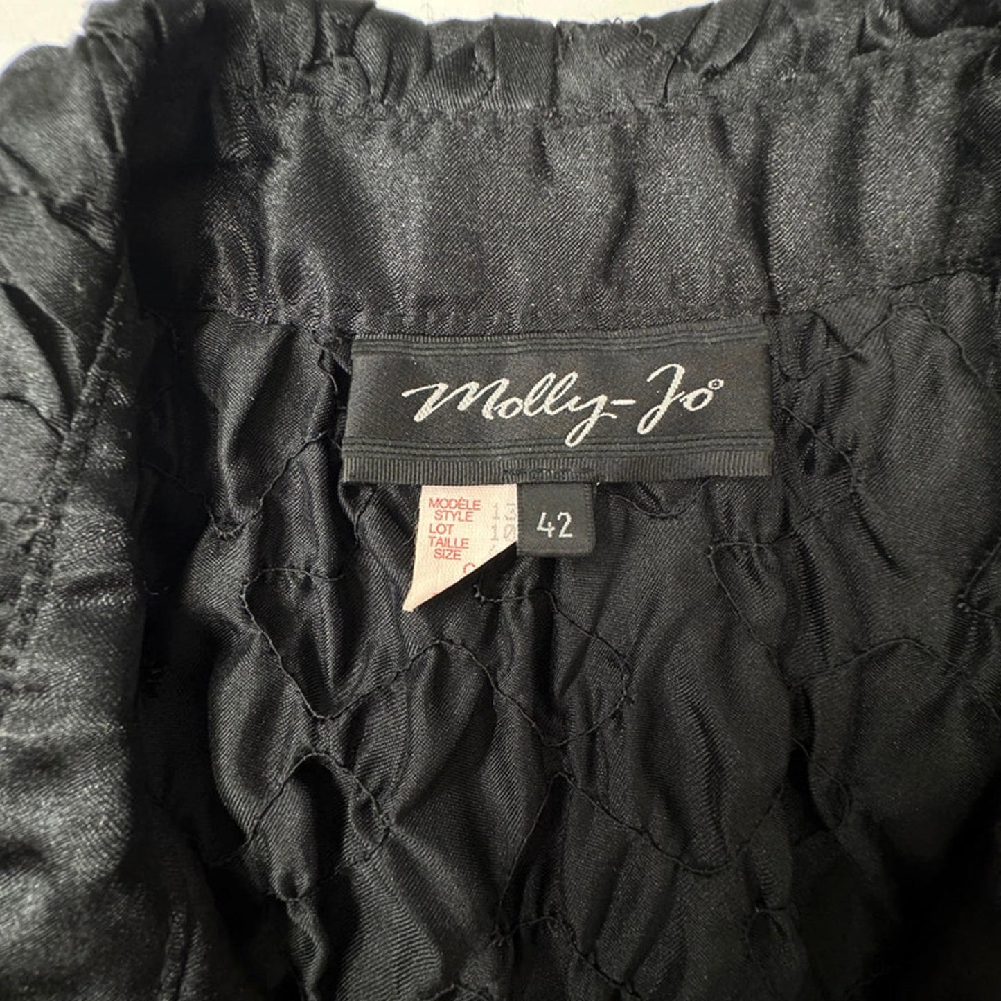 Molly Jo black textured quilted satin vest