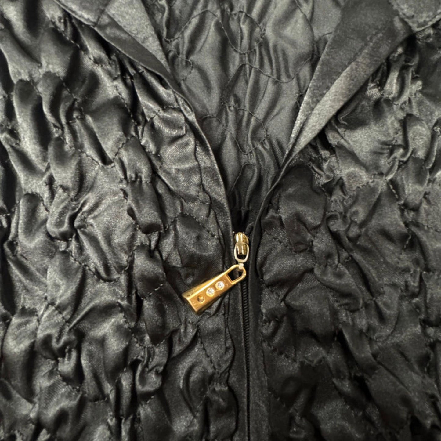 Molly Jo black textured quilted satin vest