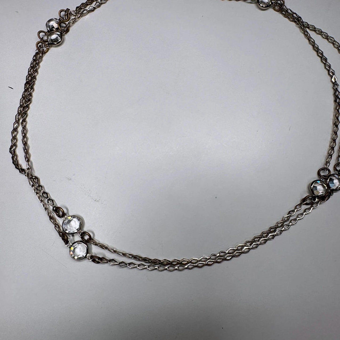 Vintage delicate chain with glass crystal