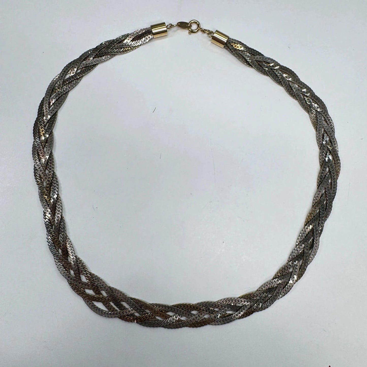 Vintage multicolour metal braided necklace