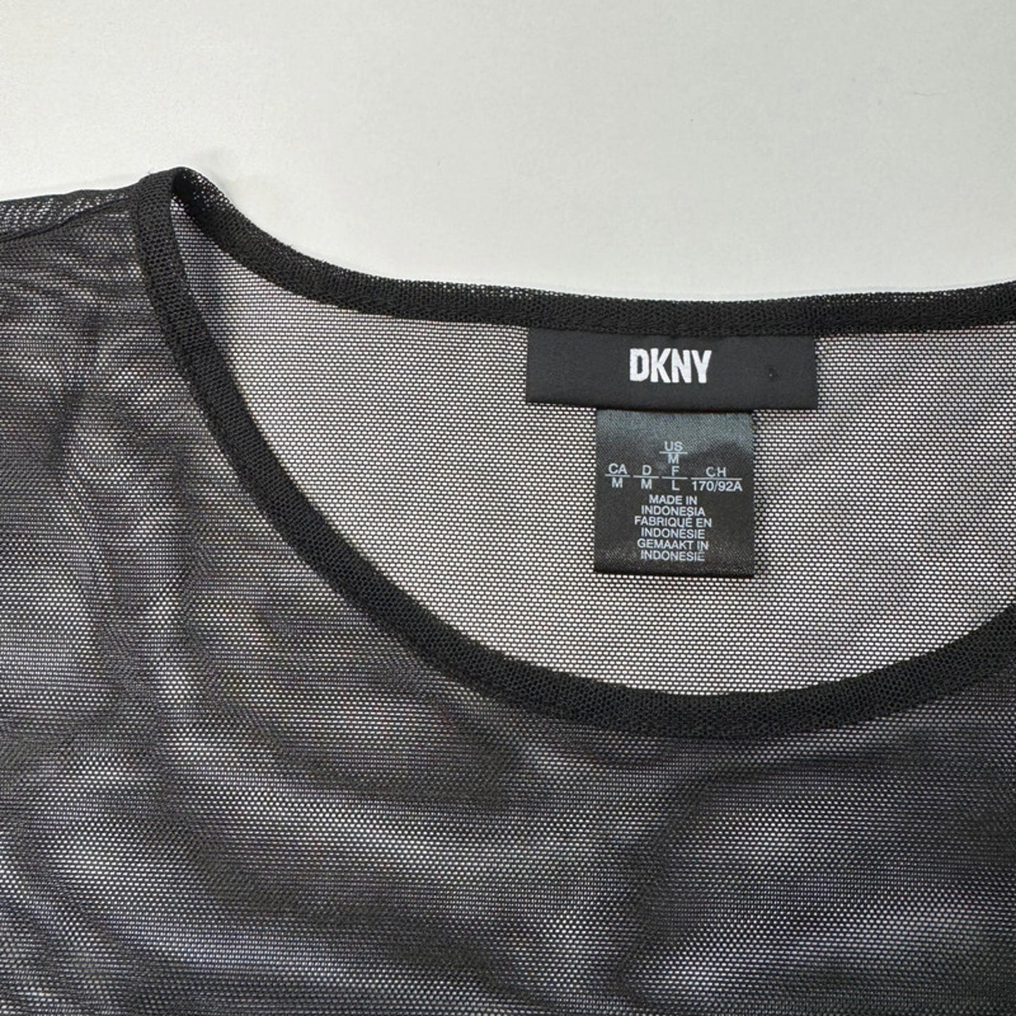 DKNY black short-sleeved round neck top