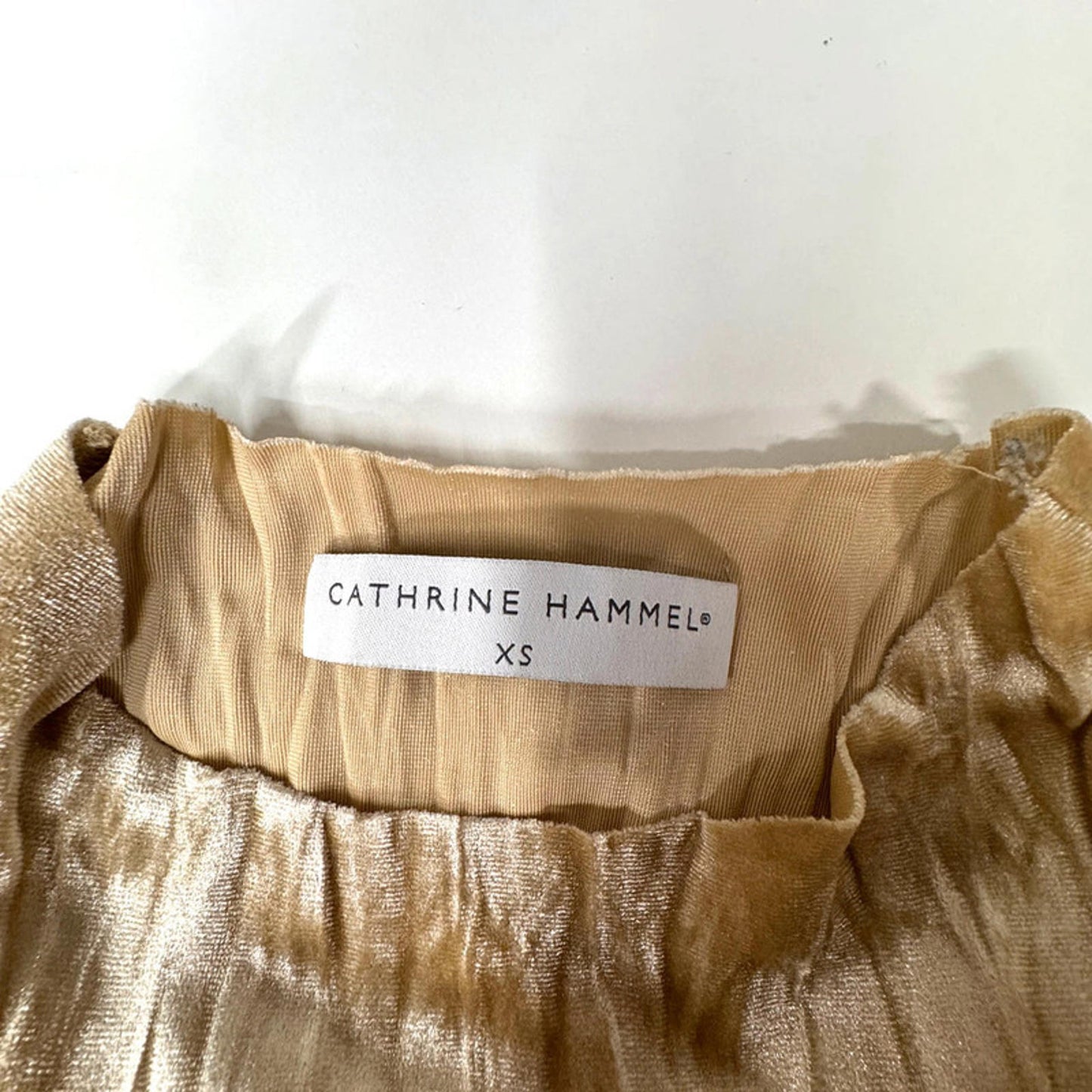 Cathrine Hammel champagne crushed velvet top