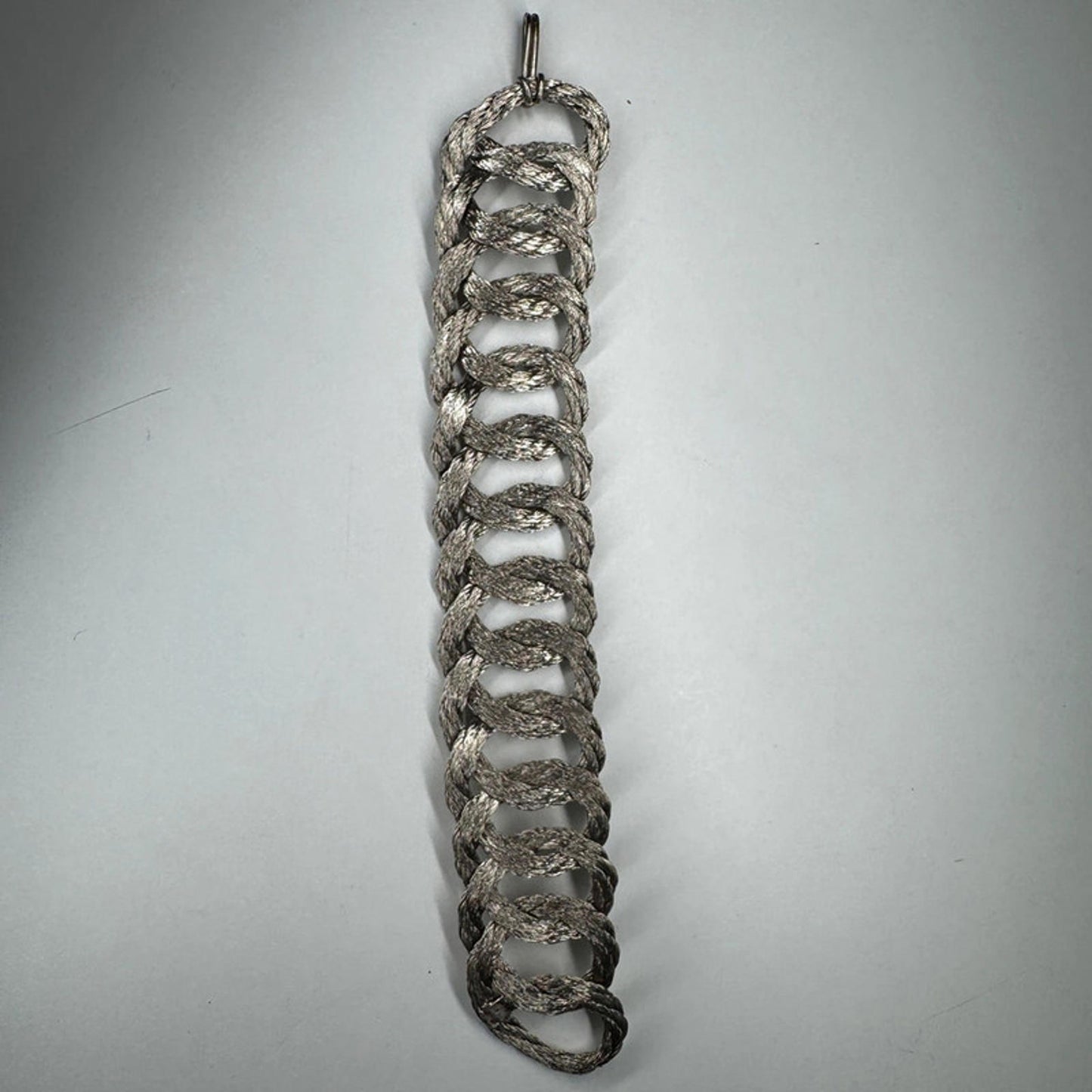 Vintage textured silver-tone woven wire bracelet