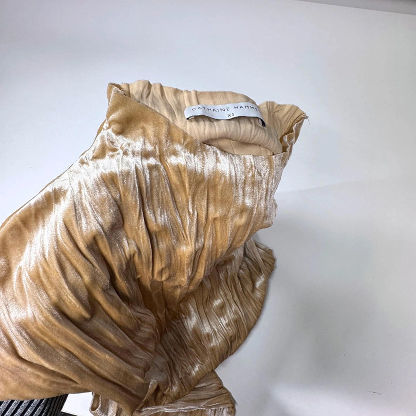 Cathrine Hammel champagne crushed velvet top