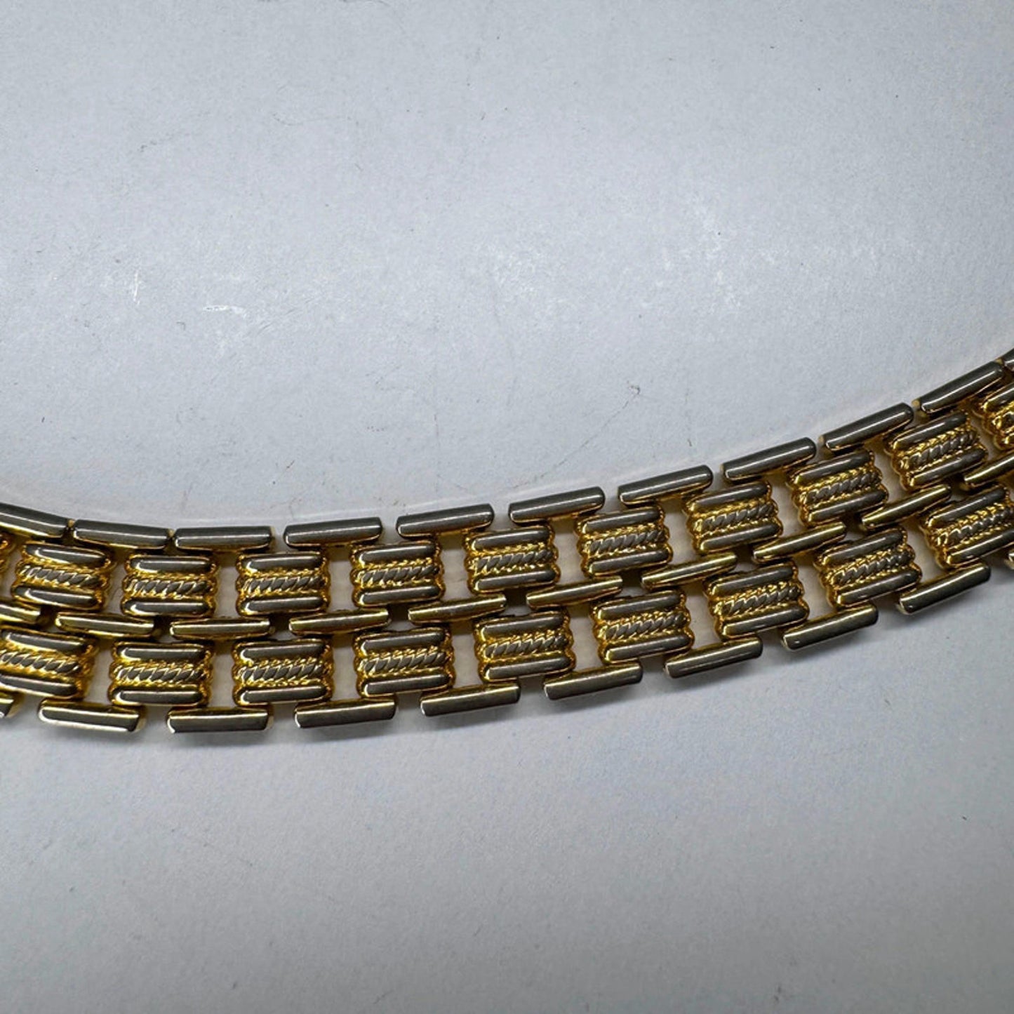 Vintage wide choker-style golden necklace